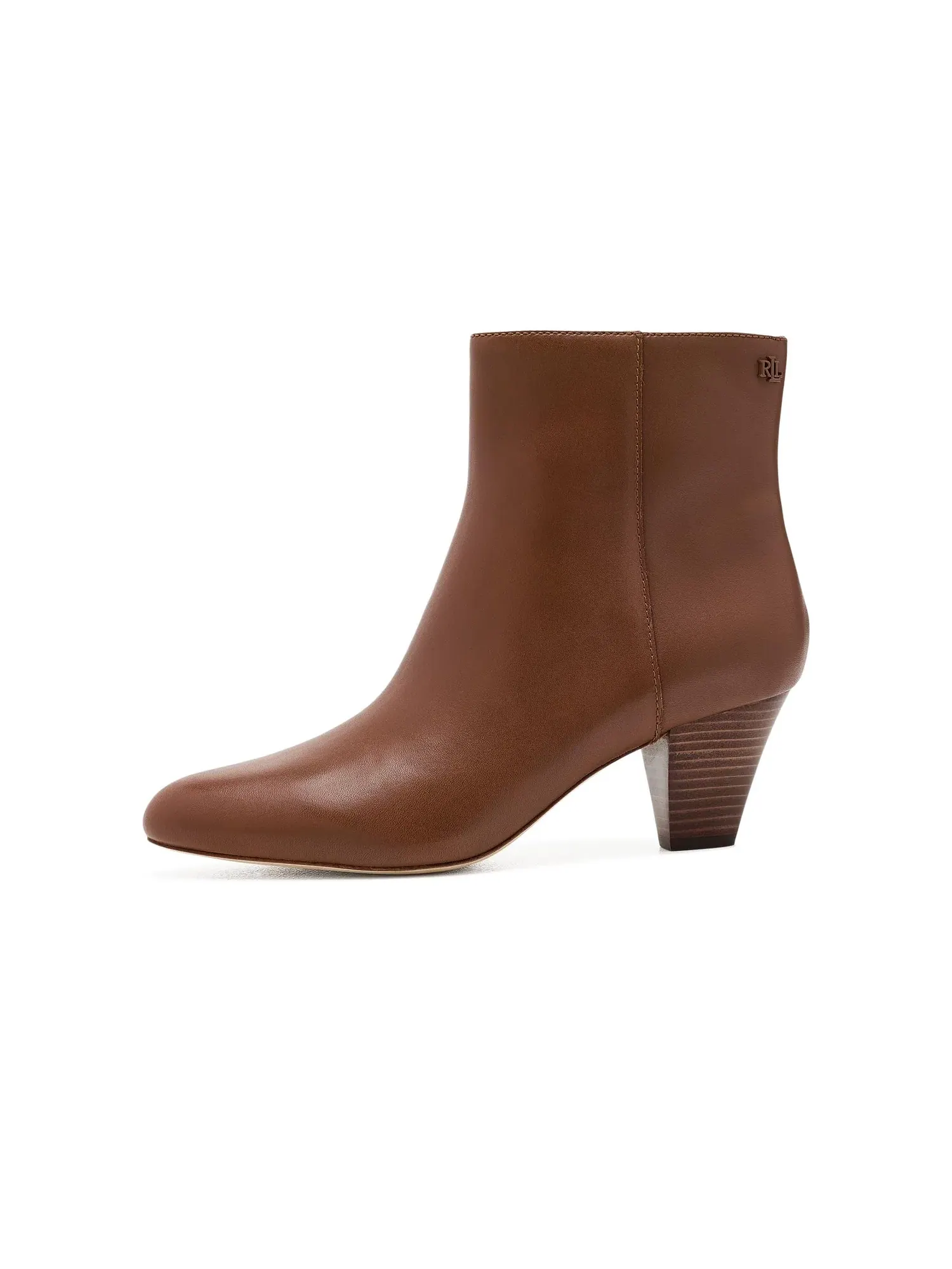 Ботильоны на каблуке из телячьей кожи Emersyn Lauren Ralph Lauren — изображение 4 из 4, бежевый