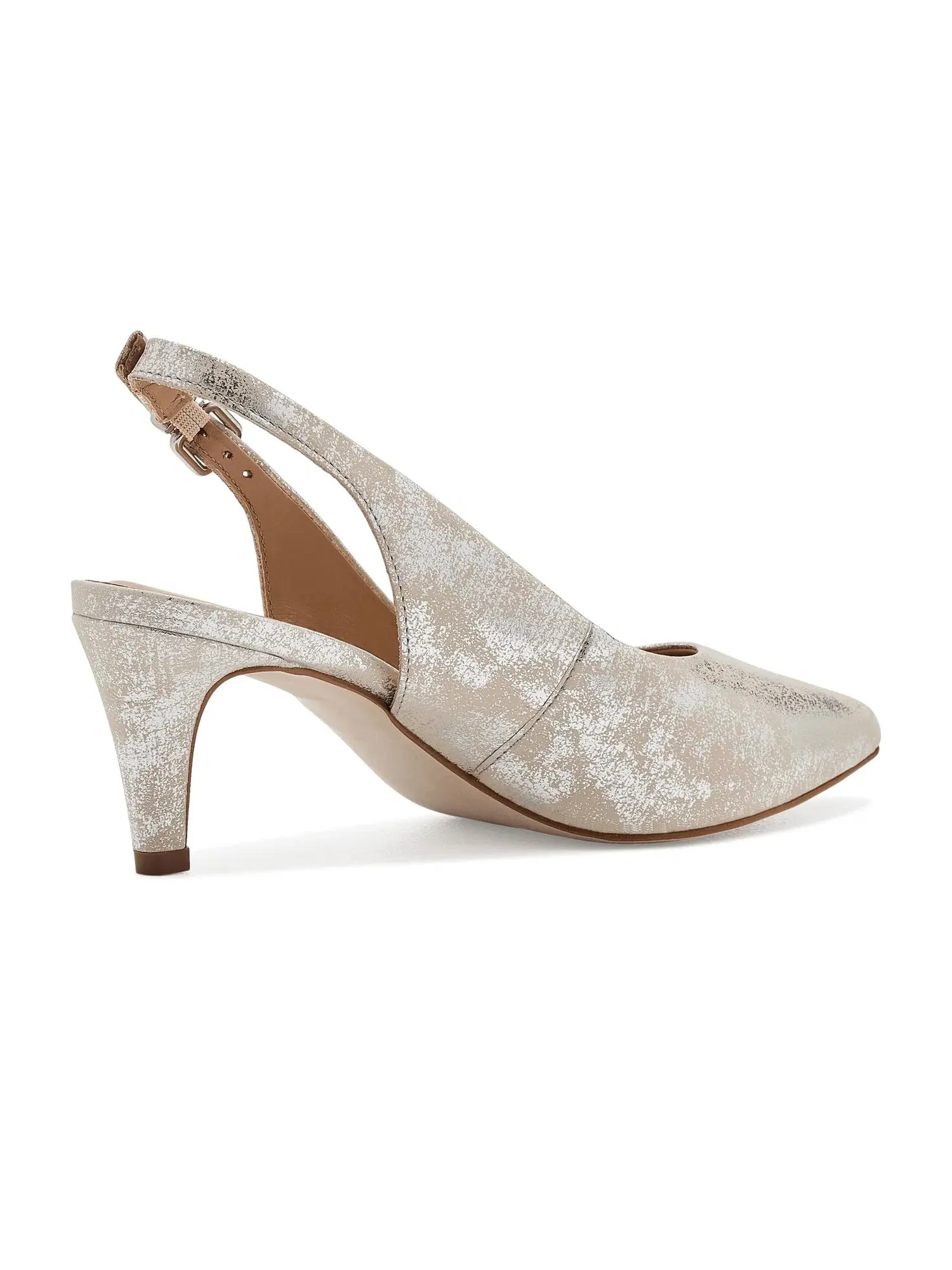 Туфли Court Sling Pumps Marc Joseph New York — изображение 3 из 4, серебристый металлик