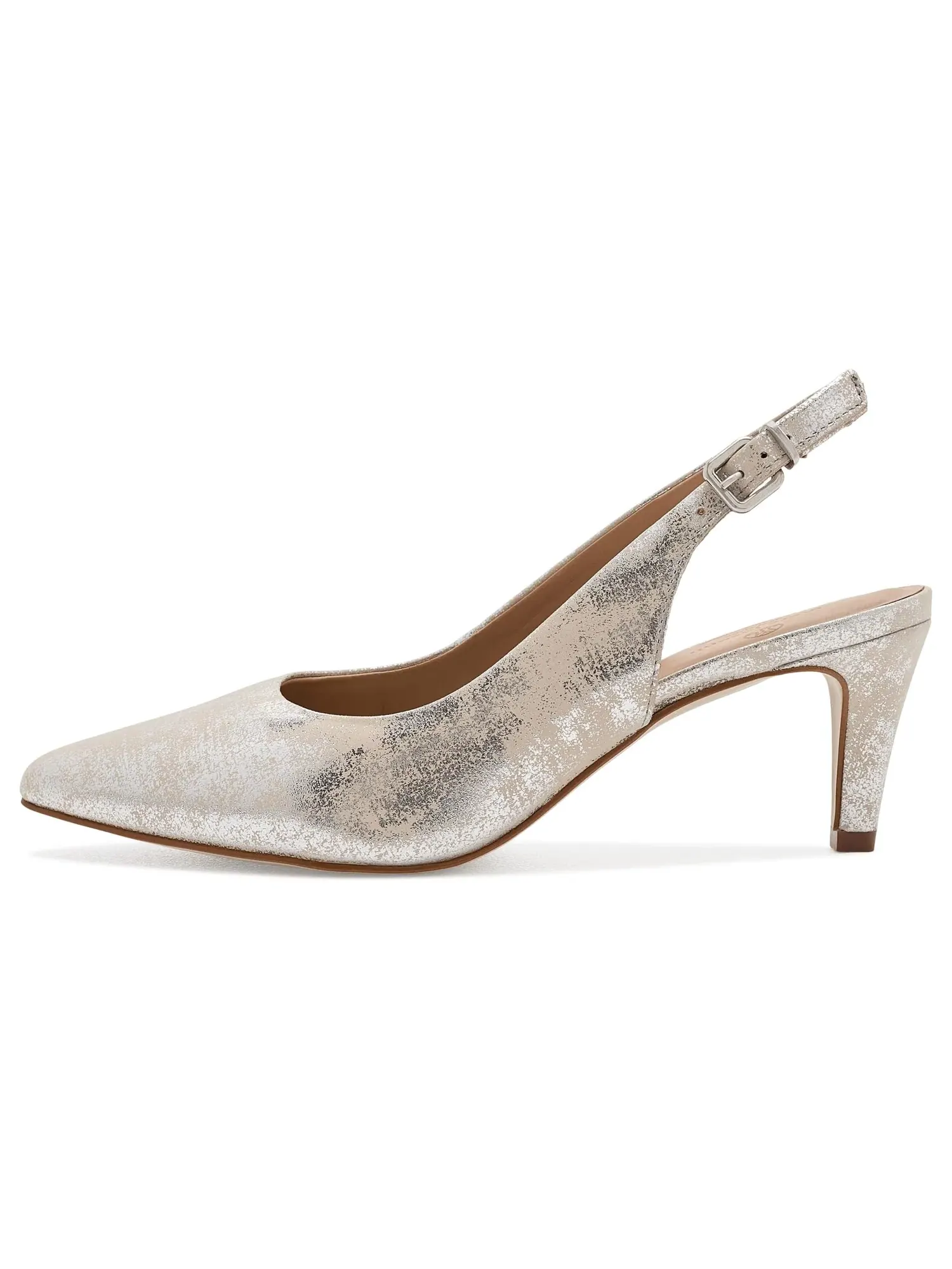 Туфли Court Sling Pumps Marc Joseph New York — изображение 4 из 4, серебристый металлик