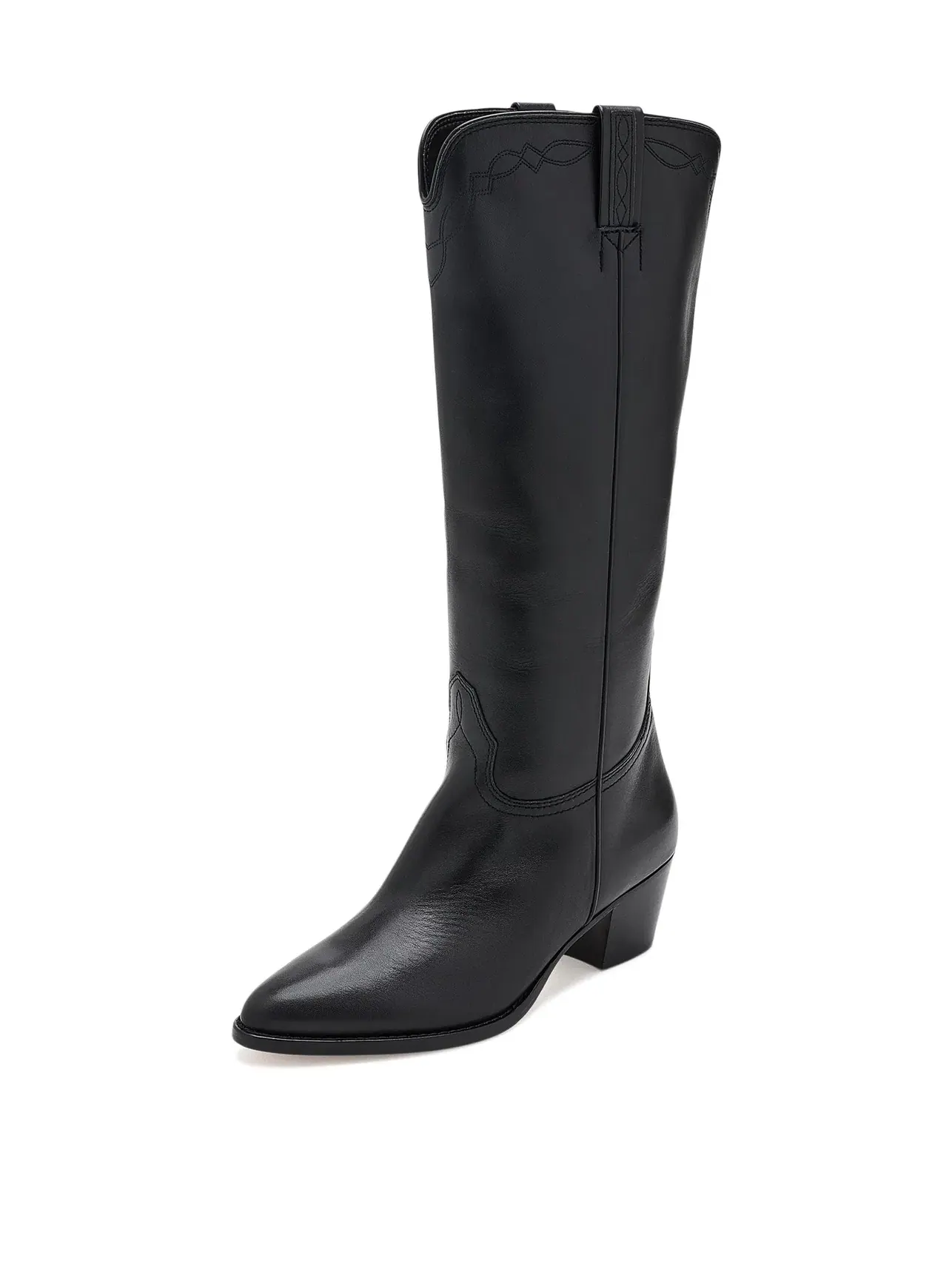 Высокие сапоги Harpher из телячьей кожи Lauren Ralph Lauren — изображение 1 из 4, черный/черный