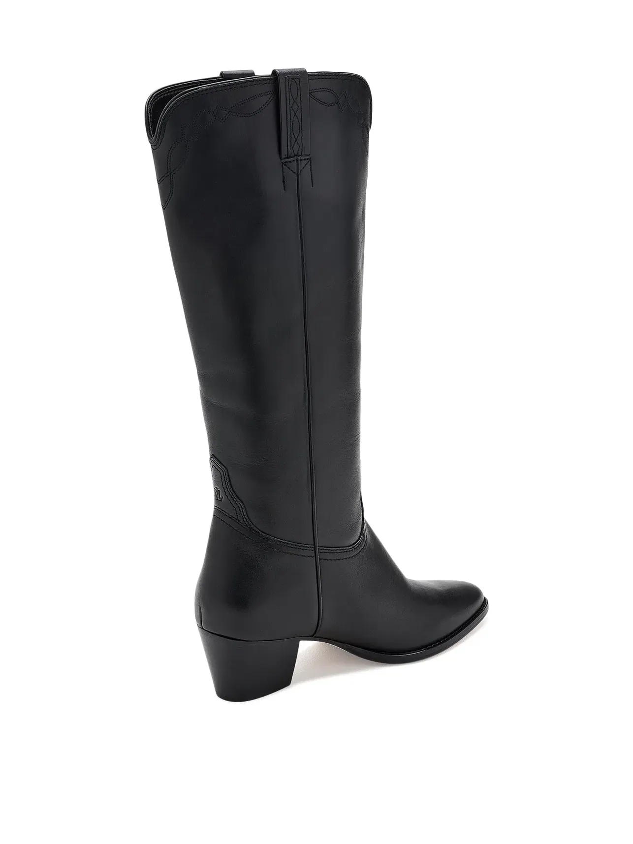 Высокие сапоги Harpher из телячьей кожи Lauren Ralph Lauren — изображение 3 из 4, черный/черный