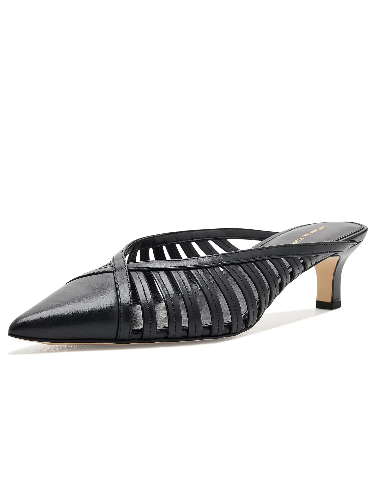 Туфли-мюли на низком каблуке Adriana Kitten Mule Pumps Michael Michael Kors — изображение 1 из 4, черный