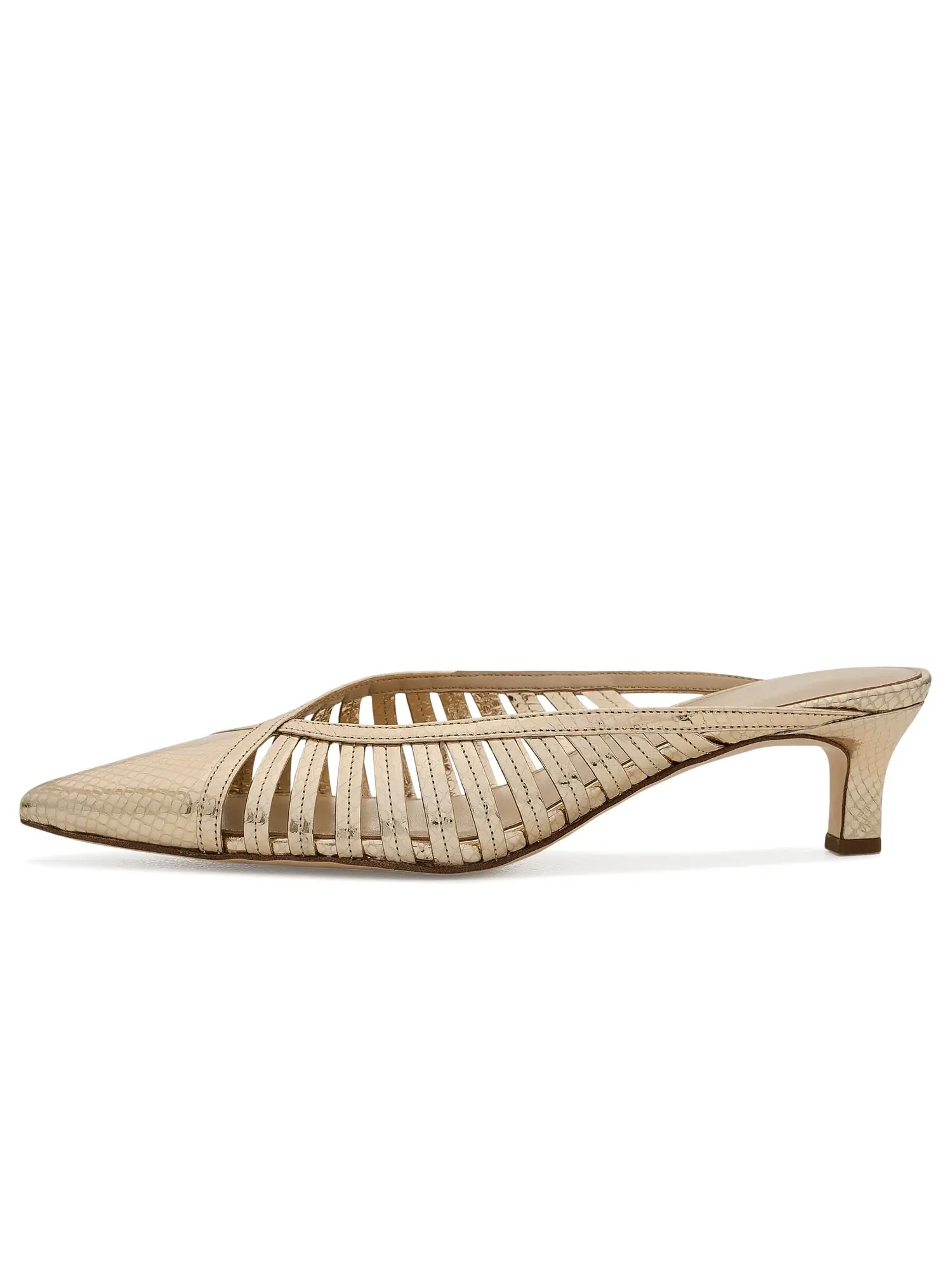 Туфли-мюли на низком каблуке Adriana Kitten Mule Pumps Michael Michael Kors — изображение 4 из 4, бледный золотистый
