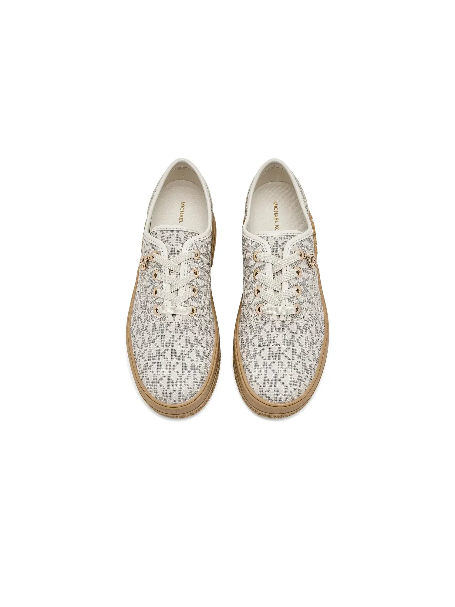 Кроссовки на шнуровке Lindsey Lace-Up Michael Michael Kors — изображение 2 из 4, ванильный