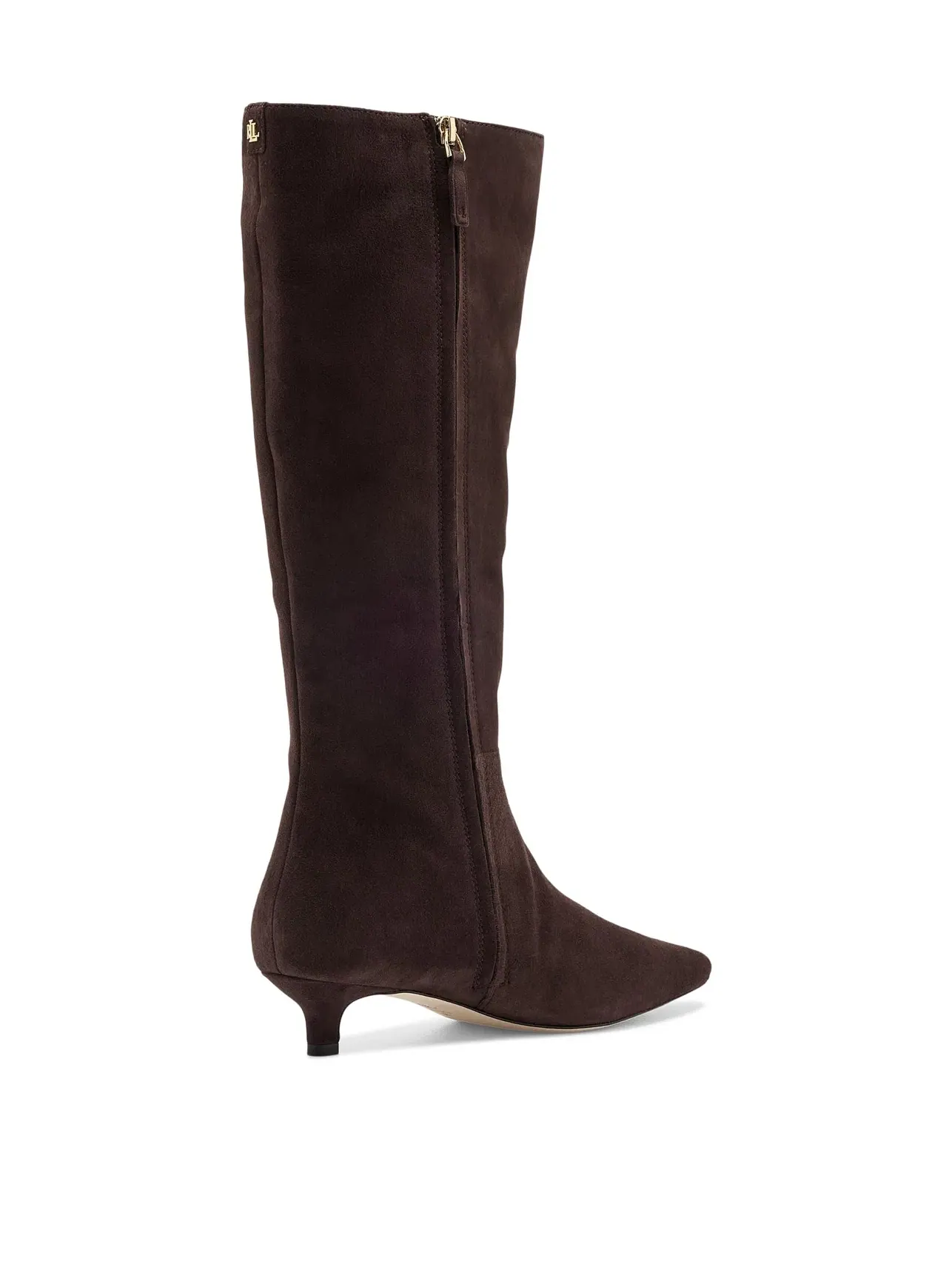 Высокие сапоги на каблуке из овечьей замши «Франческа» Lauren Ralph Lauren — изображение 3 из 4, коричневый