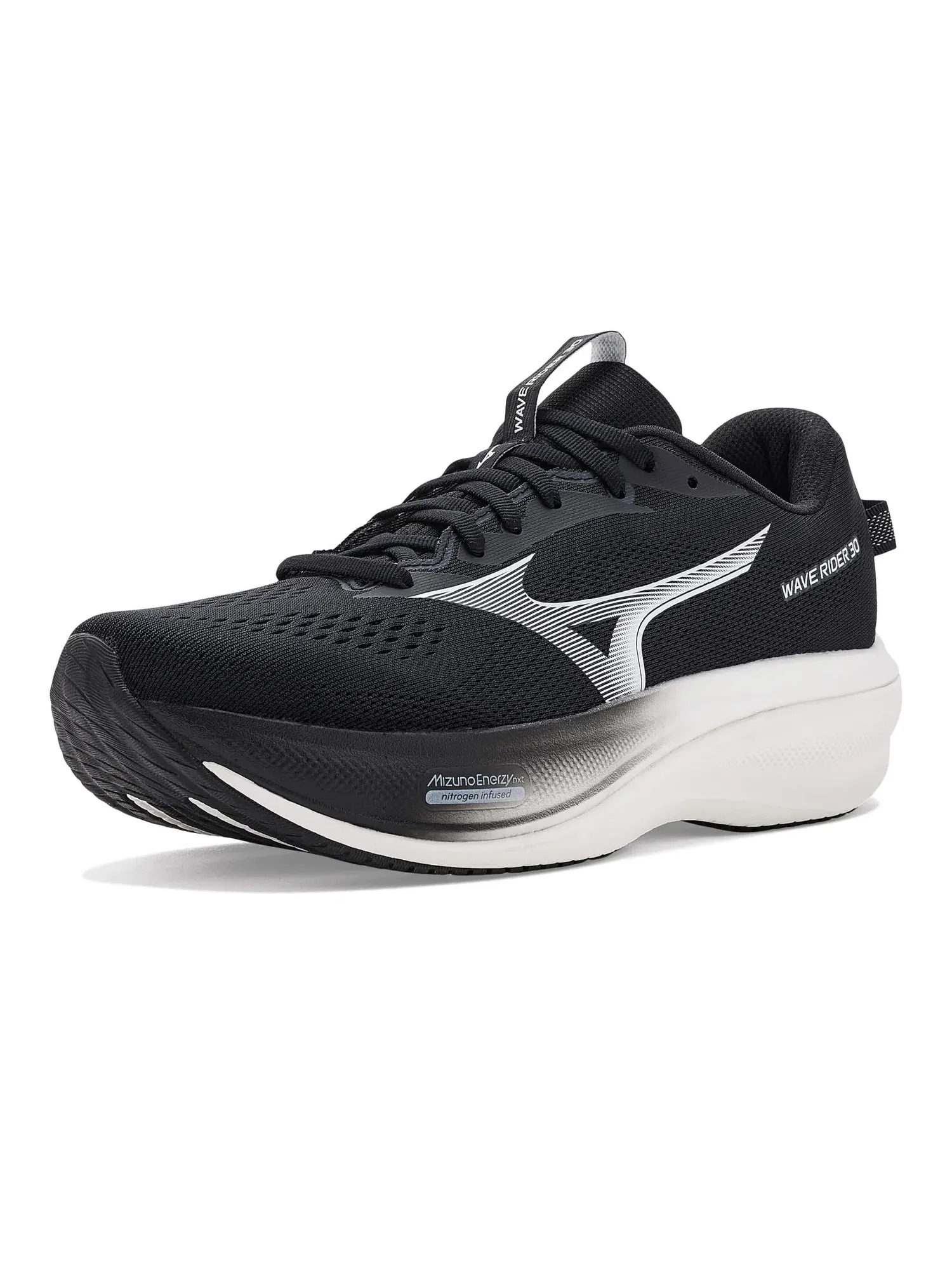 Кроссовки Wave Rider 30 Mizuno — изображение 1 из 4, черный/белый