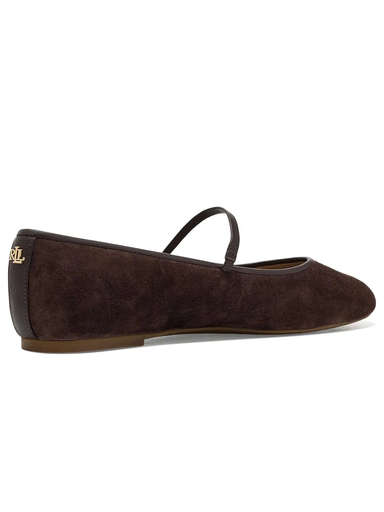 Замшевые балетки Jayna Nappa-Trim Mary Jane Lauren Ralph Lauren — изображение 3 из 4, коричневый/коричневый