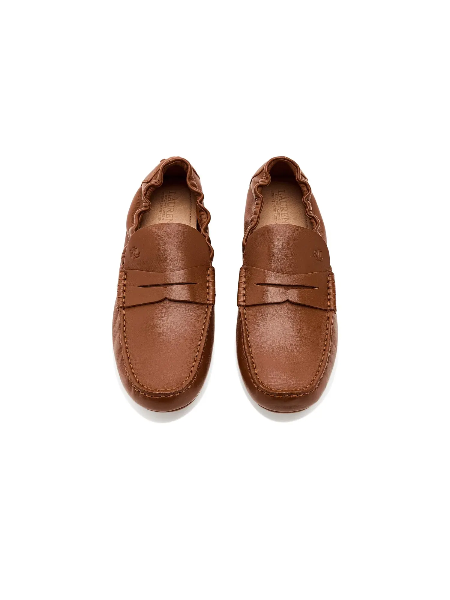 Лоферы Wynnie Leather Drivers Lauren Ralph Lauren — изображение 2 из 4, бежевый