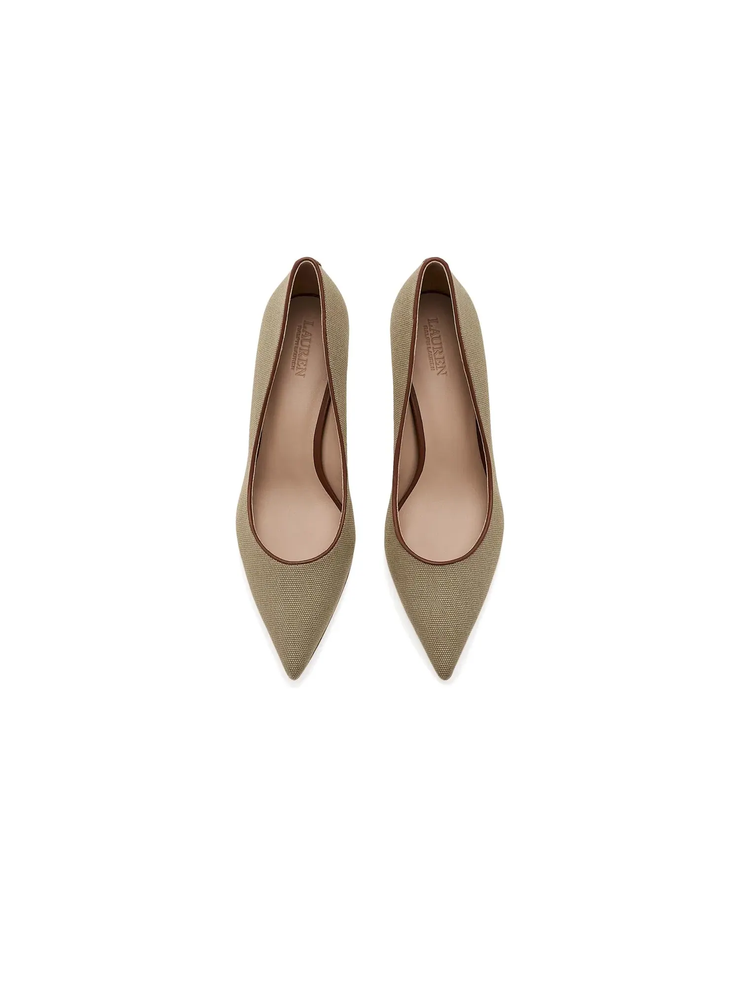 Туфли Lanette Washed Canvas Pumps Lauren Ralph Lauren — изображение 2 из 4, светлый/бежевый