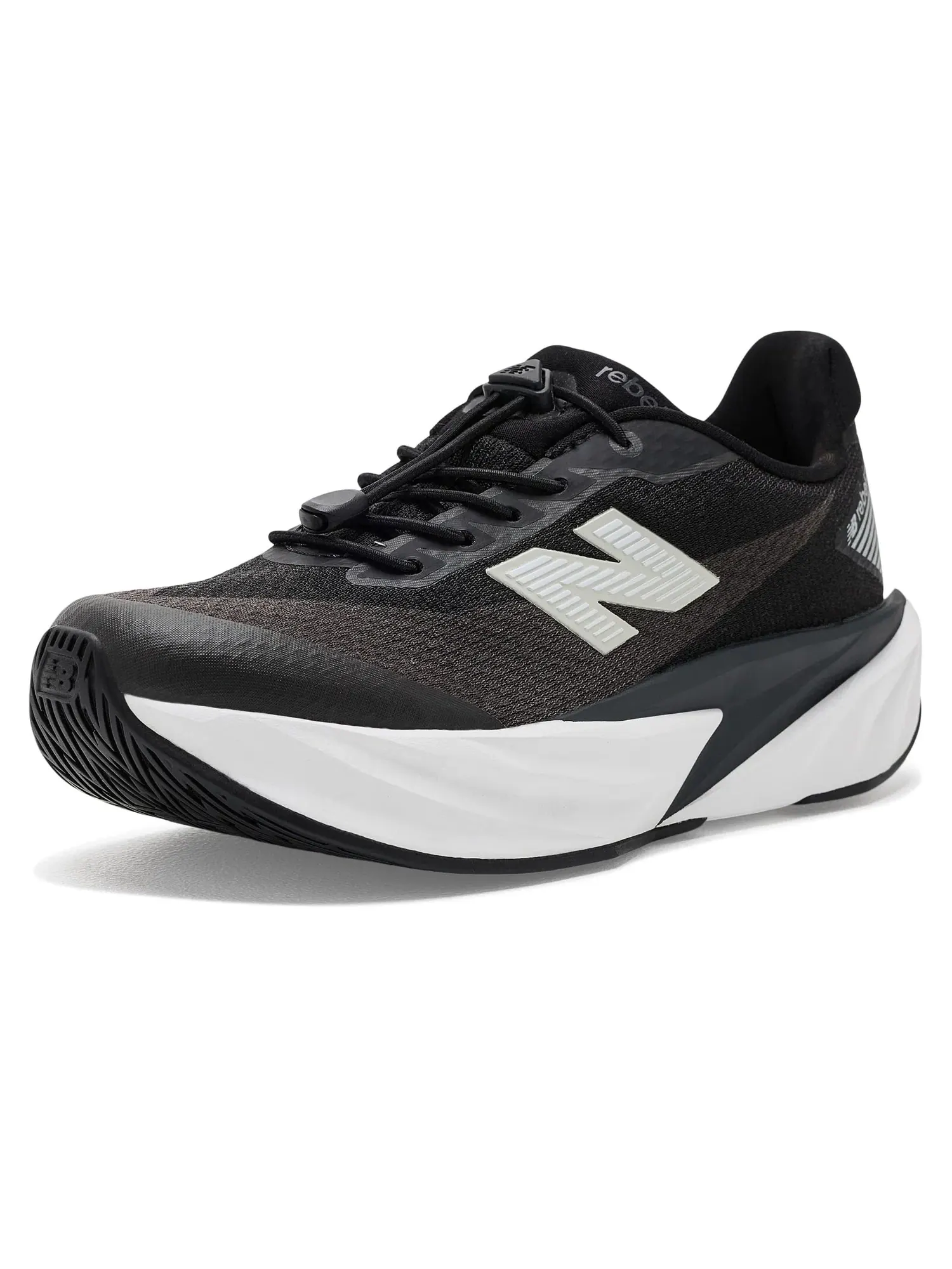 Кроссовки FuelCell Rebel Bungee Lace w/Toggle (для маленьких детей) New Balance Kids — изображение 1 из 4, черный/белый
