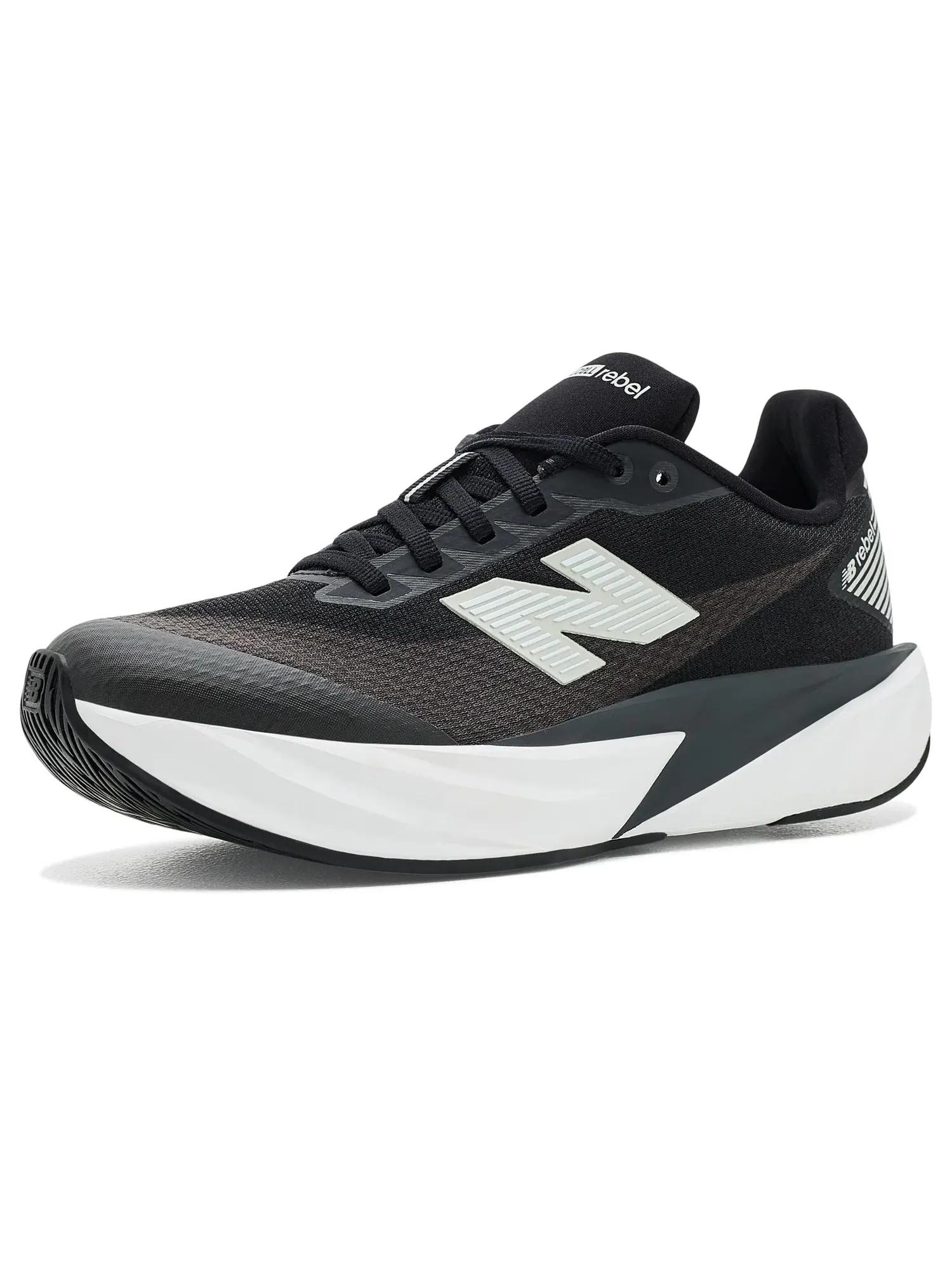 Кроссовки FuelCell Rebel Lace (для детей постарше) New Balance Kids — изображение 1 из 4, черный/белый