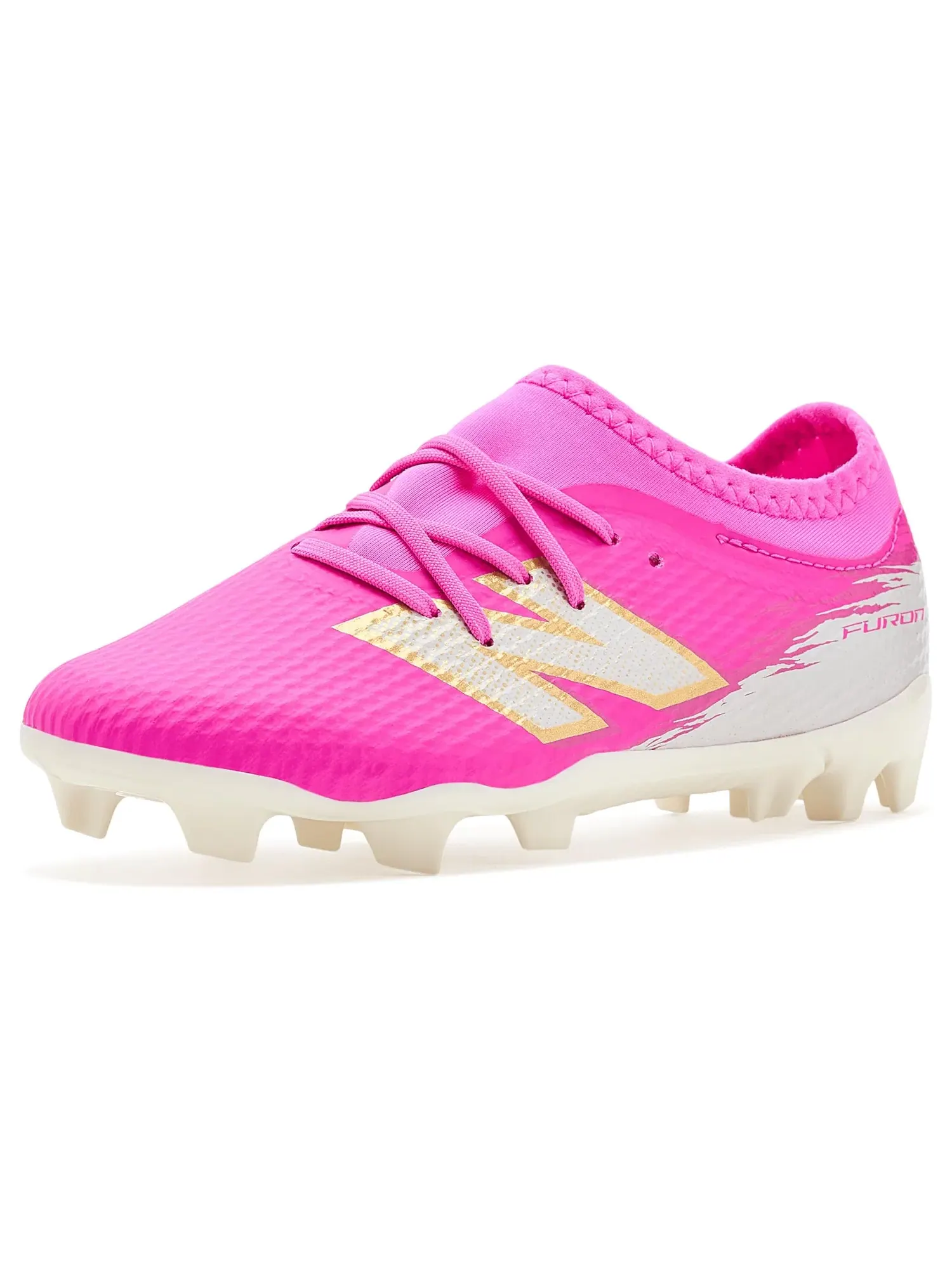 Бутсы Furon Team Junior FG V8 (для младенцев, малышей и маленьких детей) New Balance Kids — изображение 1 из 4, розовый