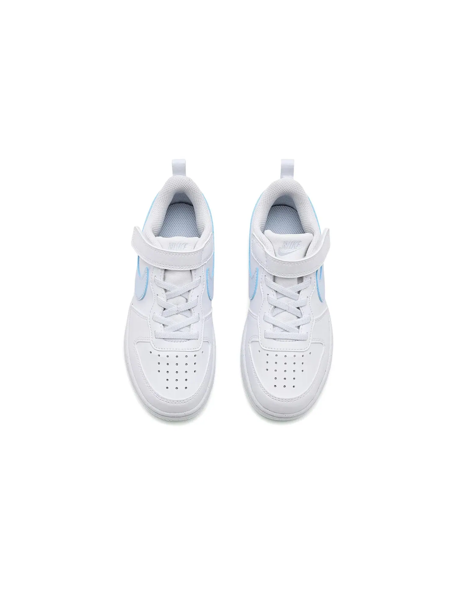 Кроссовки Court Borough Low Fade (для маленьких детей) Nike Kids — изображение 2 из 4, белый/зеленый/серый