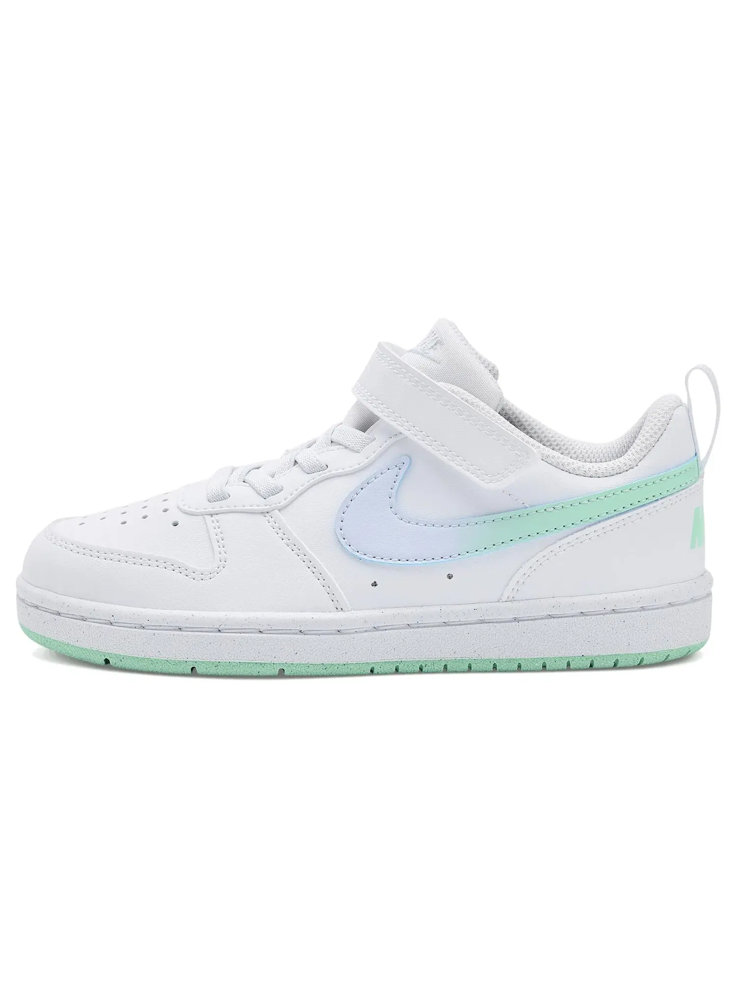 Кроссовки Court Borough Low Fade (для маленьких детей) Nike Kids — изображение 4 из 4, белый/зеленый/серый