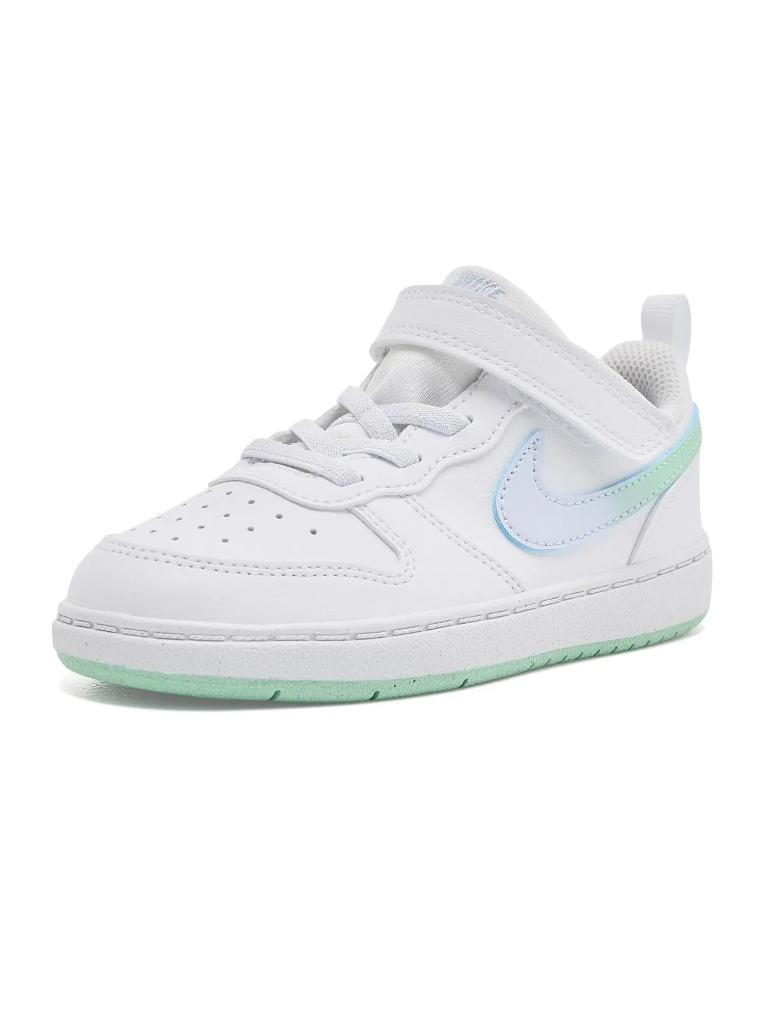 Кроссовки Court Borough Low Fade (для младенцев и малышей) Nike Kids — изображение 1 из 4, белый/зеленый/серый