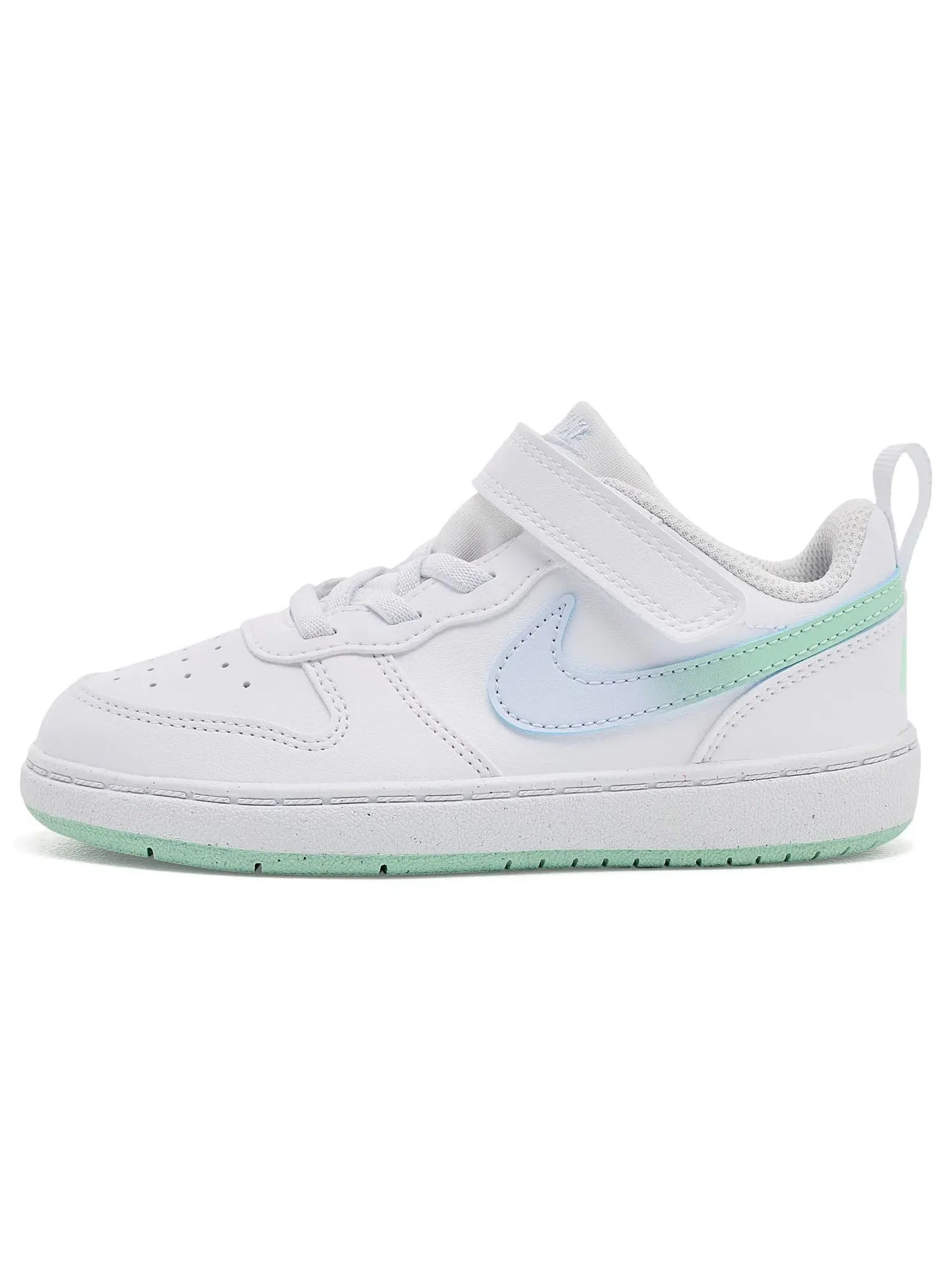 Кроссовки Court Borough Low Fade (для младенцев и малышей) Nike Kids — изображение 4 из 4, белый/зеленый/серый