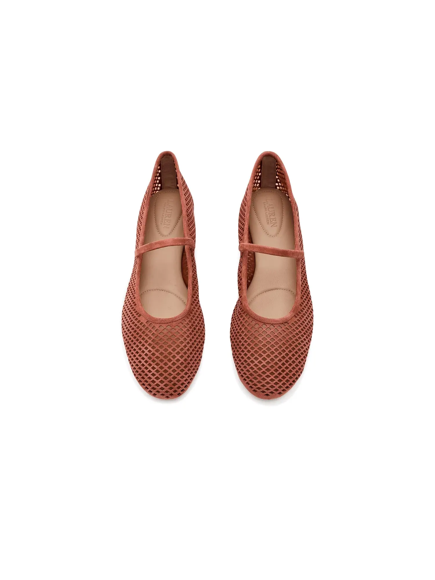 Перфорированные замшевые балетки Jayna Mary Jane Lauren Ralph Lauren — изображение 2 из 4, красный