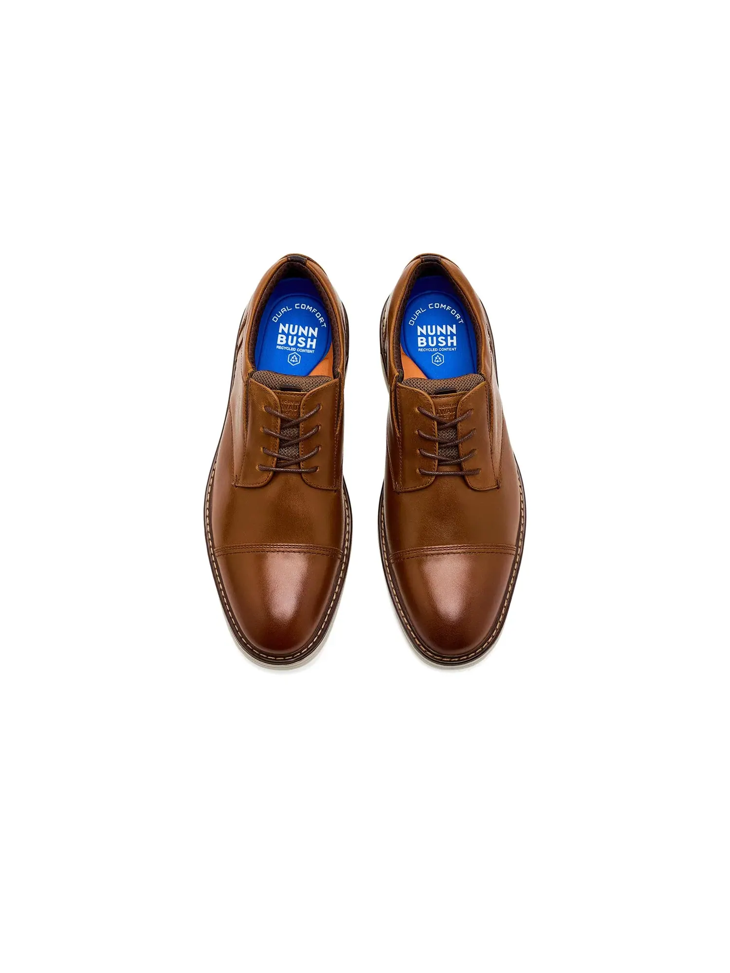 Легкие и удобные оксфорды с закрытым носком на все случаи Griff Cap Toe Oxford Nunn Bush — изображение 2 из 4, коричневый