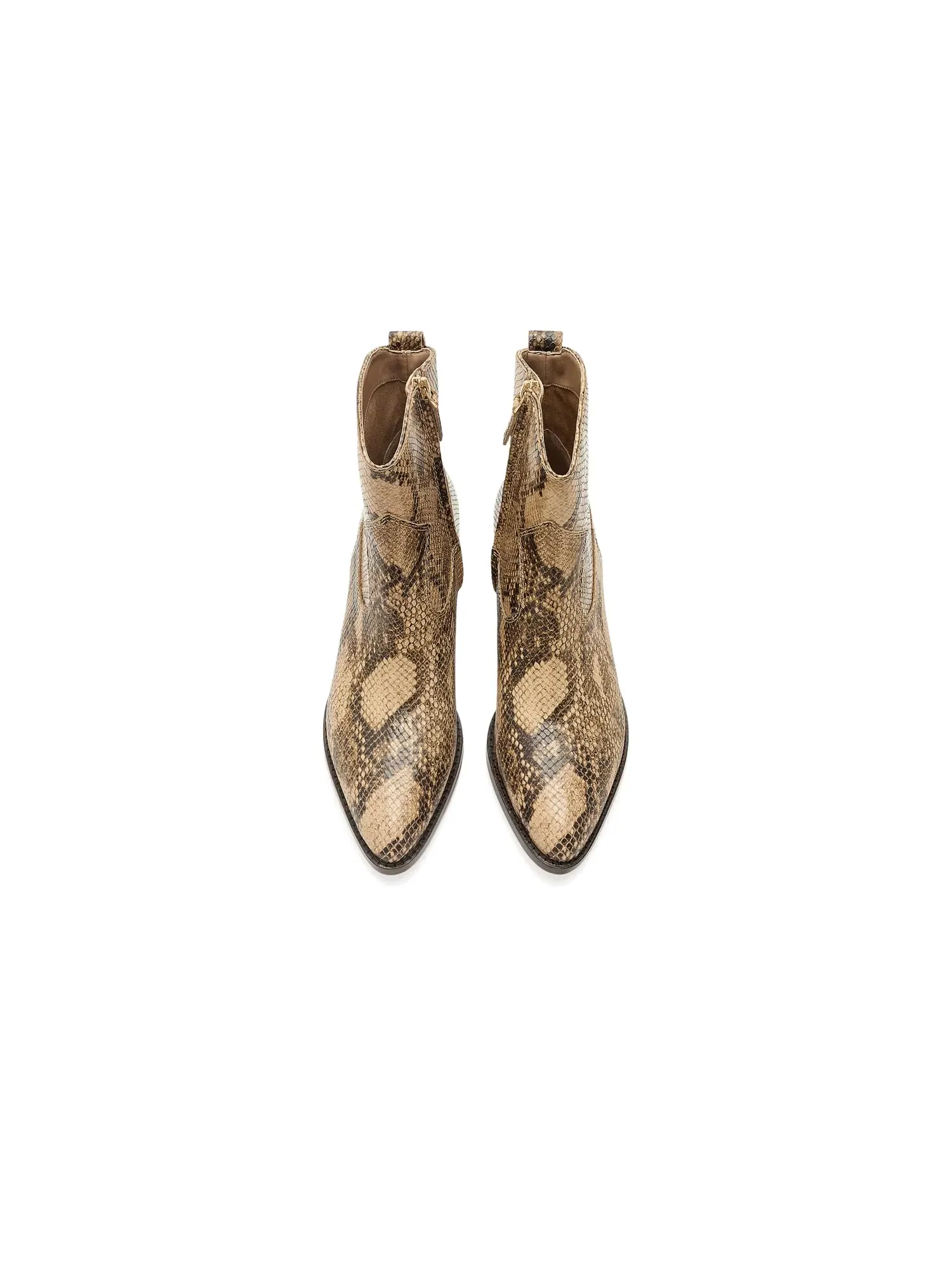 Ботинки Harpher Python-Embossed Leather Booties Lauren Ralph Lauren — изображение 2 из 4, бежевый мульти