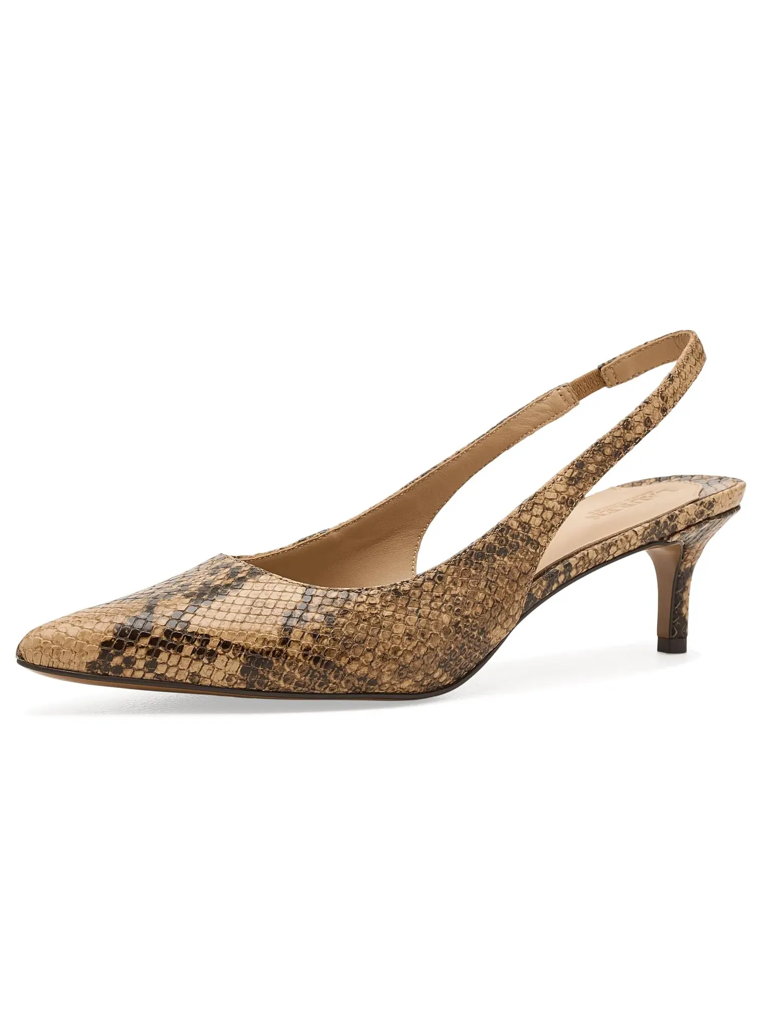 Туфли-слингбэки Lolah II Python-Embossed Slingback Pumps Lauren Ralph Lauren — изображение 1 из 4, бежевый мульти