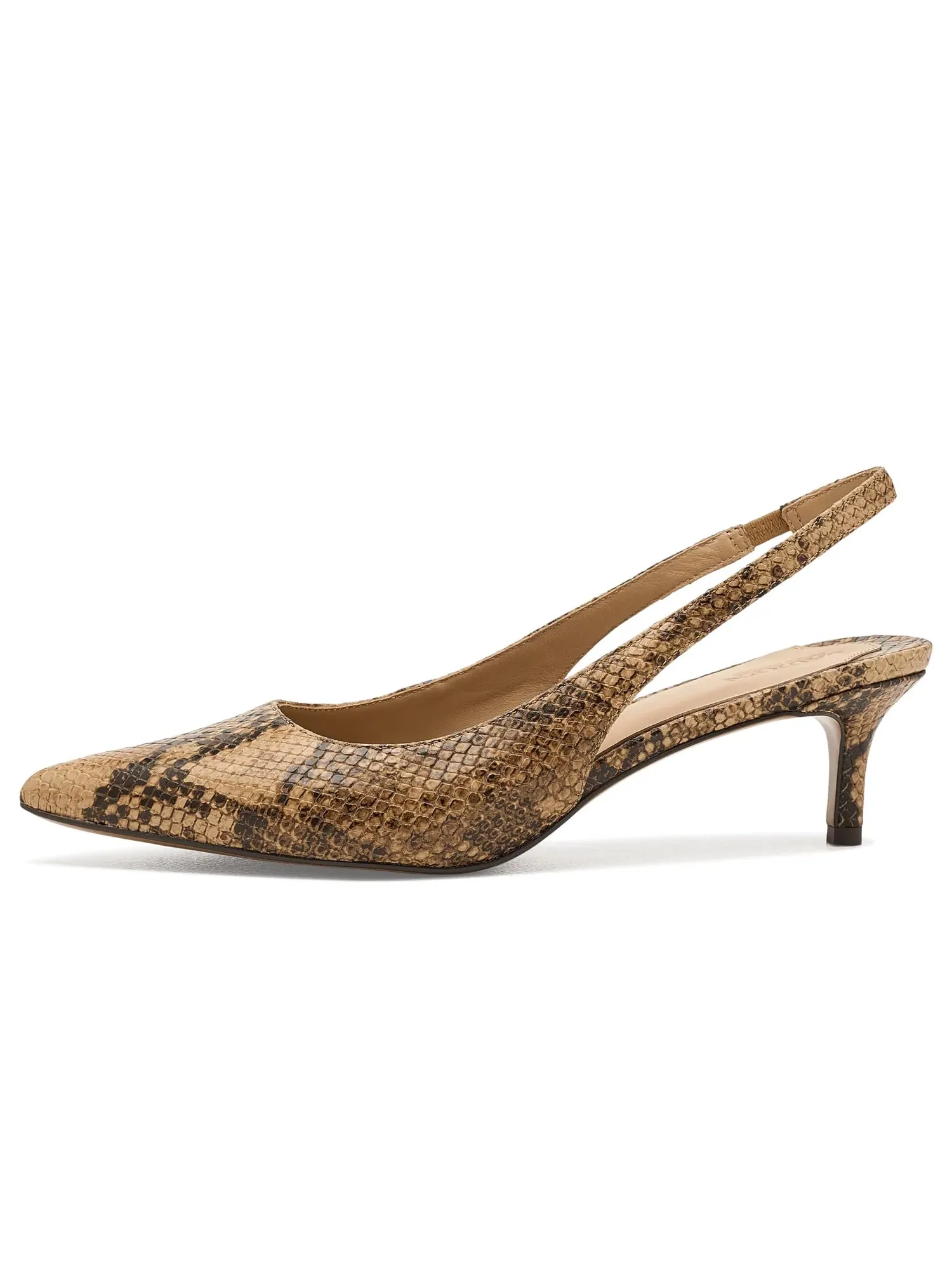 Туфли-слингбэки Lolah II Python-Embossed Slingback Pumps Lauren Ralph Lauren — изображение 4 из 4, бежевый мульти