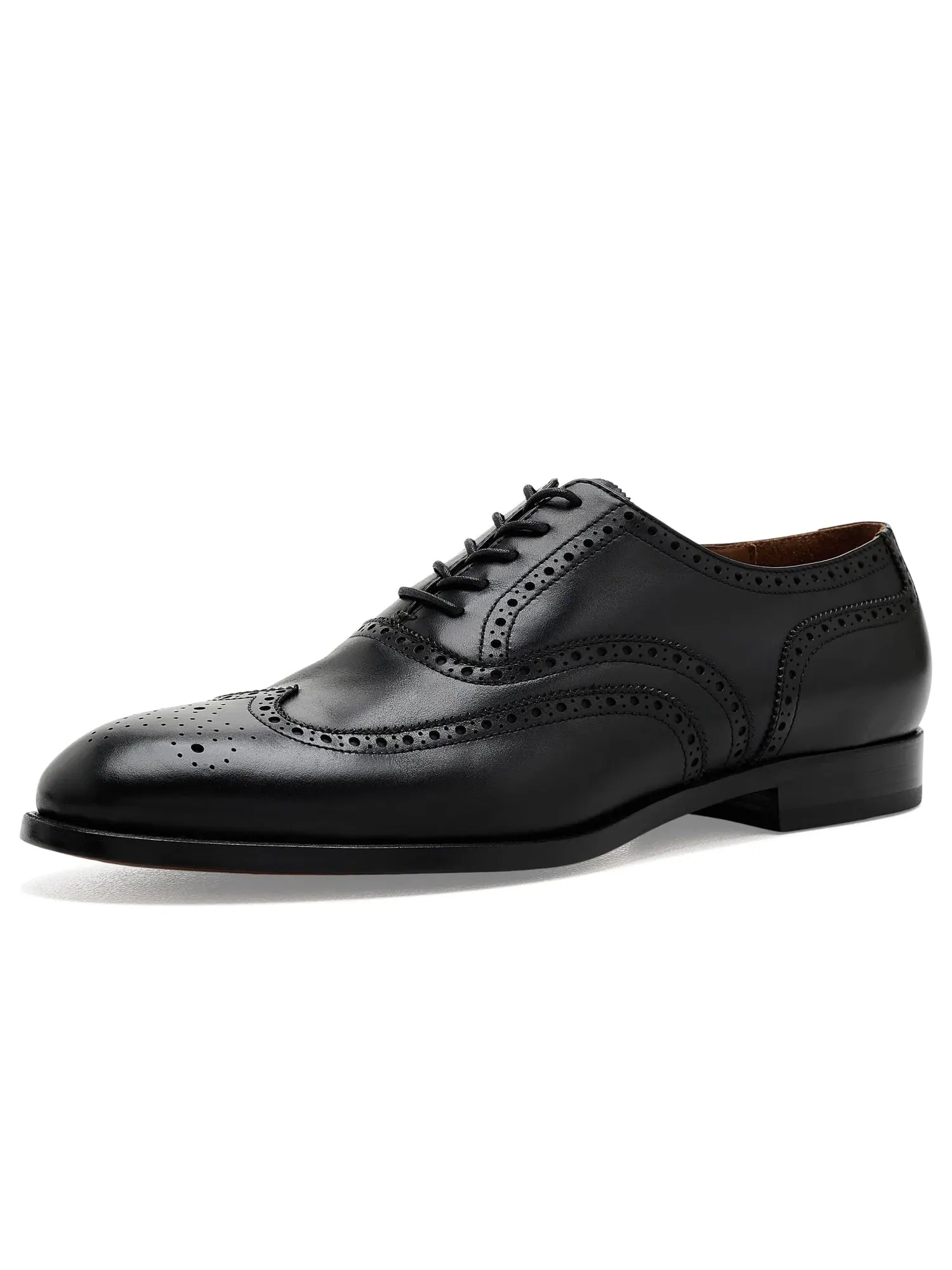 Оксфорды с перфорацией Owen Wing Tip Dress Shoes Polo Ralph Lauren — изображение 1 из 4, черный