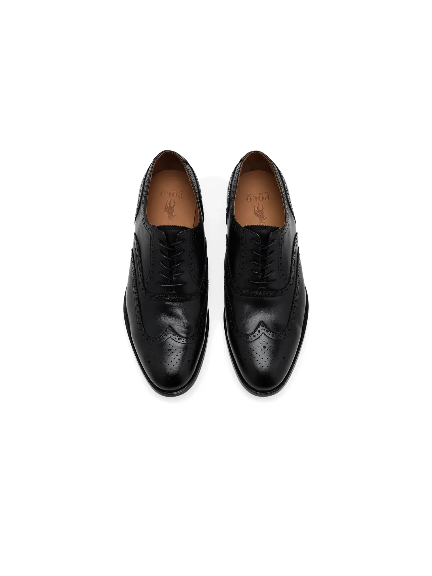 Оксфорды с перфорацией Owen Wing Tip Dress Shoes Polo Ralph Lauren — изображение 2 из 4, черный