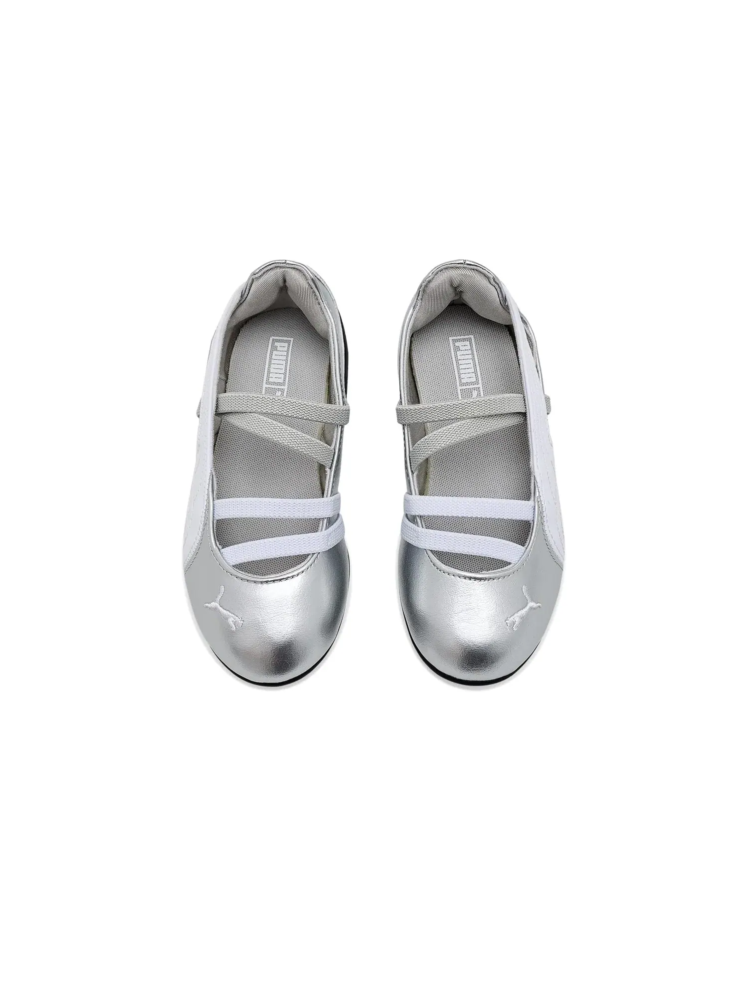 Балетки Speedcat Ballet Metallic Shoes (для маленьких детей) Puma Kids — изображение 2 из 4, серый/белый