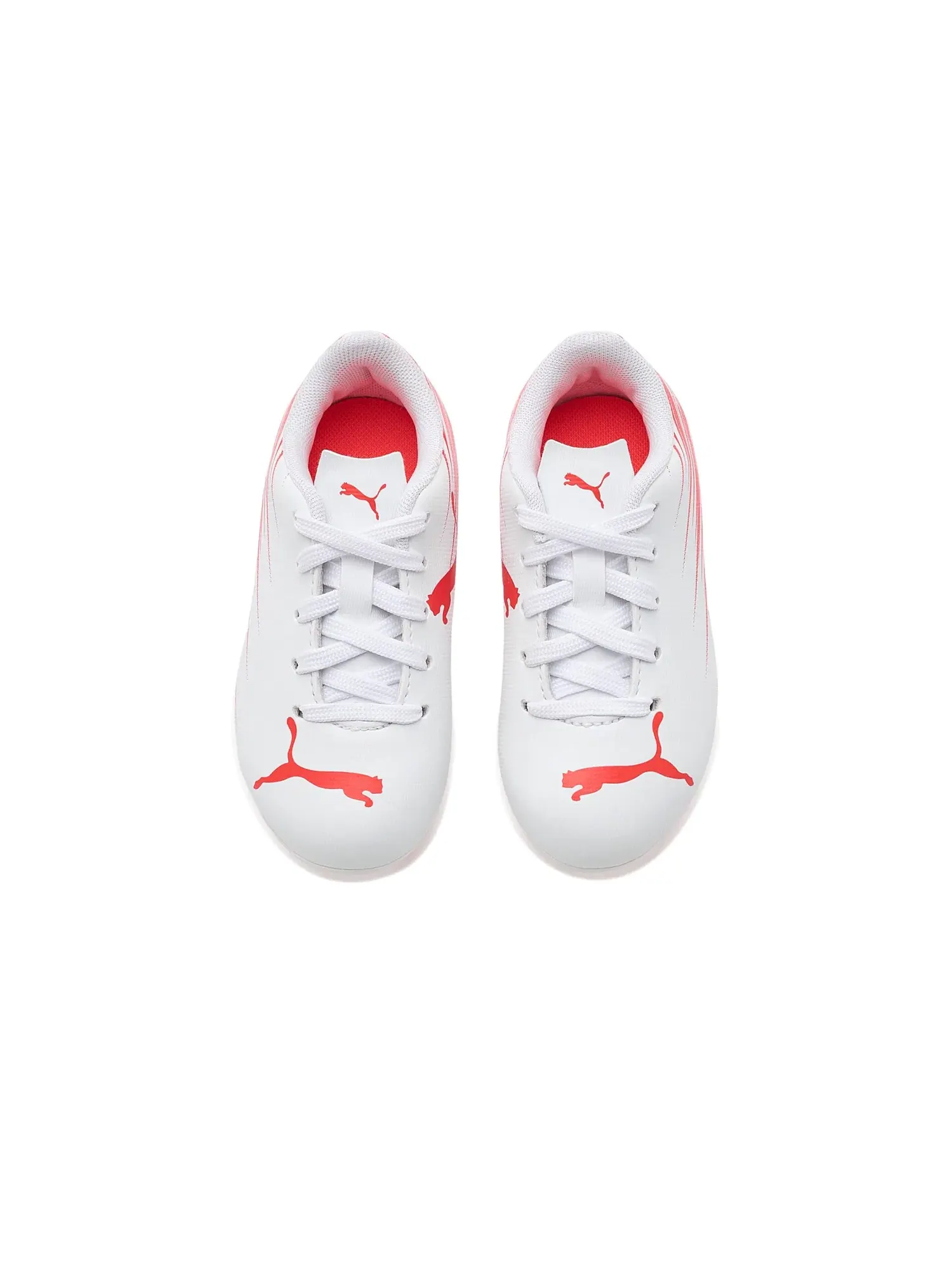 Бутсы Attacanto II Firm, Artificial Ground Soccer Cleats (для малышей, маленьких и больших детей) Puma Kids, белый/красный