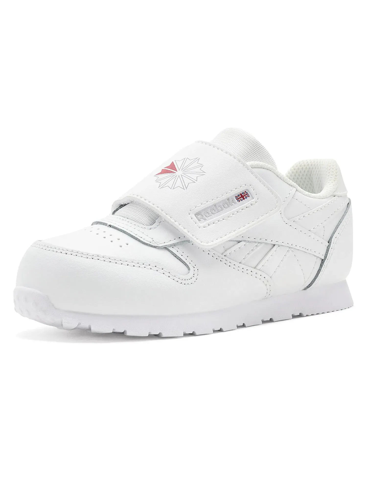 Кроссовки Classic Leather (для малышей) Reebok Kids — изображение 1 из 4, белый/серый