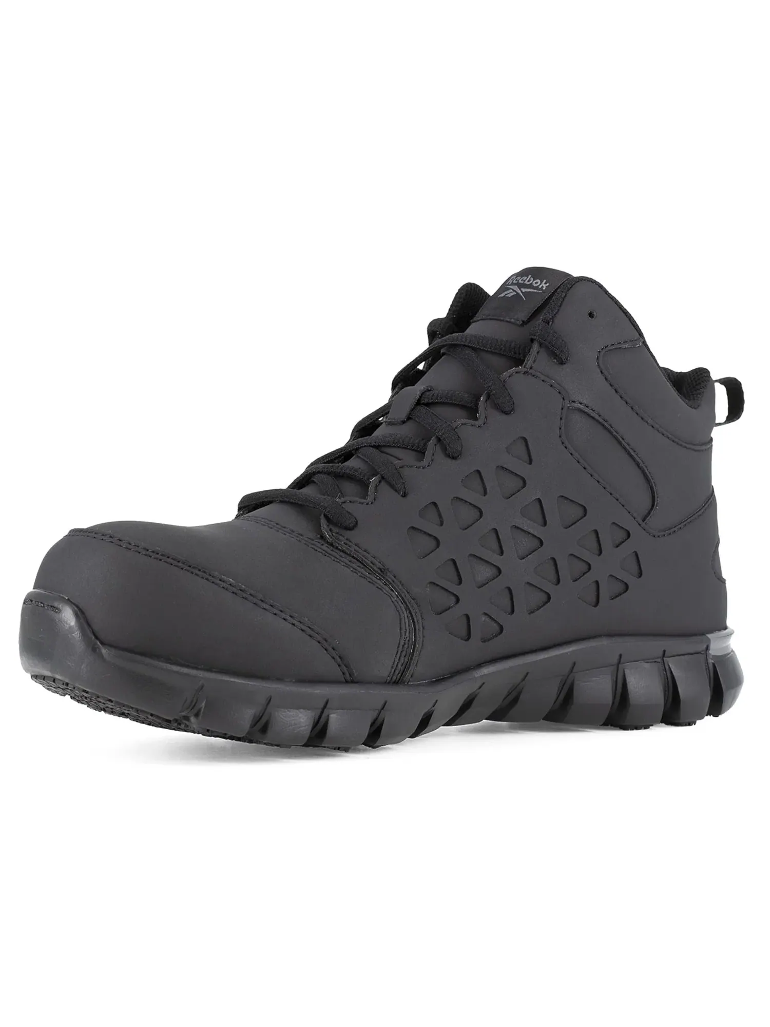 Рабочие кроссовки Sublite Cushion Work Safety Athletic Mid Cut Composite Toe Shoe Reebok Work — черный