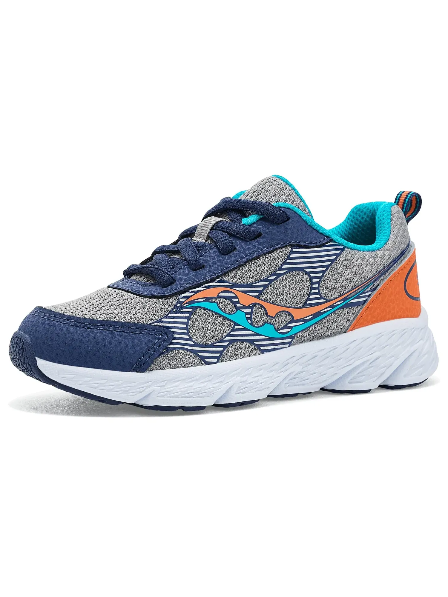Кроссовки Wind XT (для маленьких и больших детей) Saucony Kids — изображение 1 из 4, серый/темно-синий