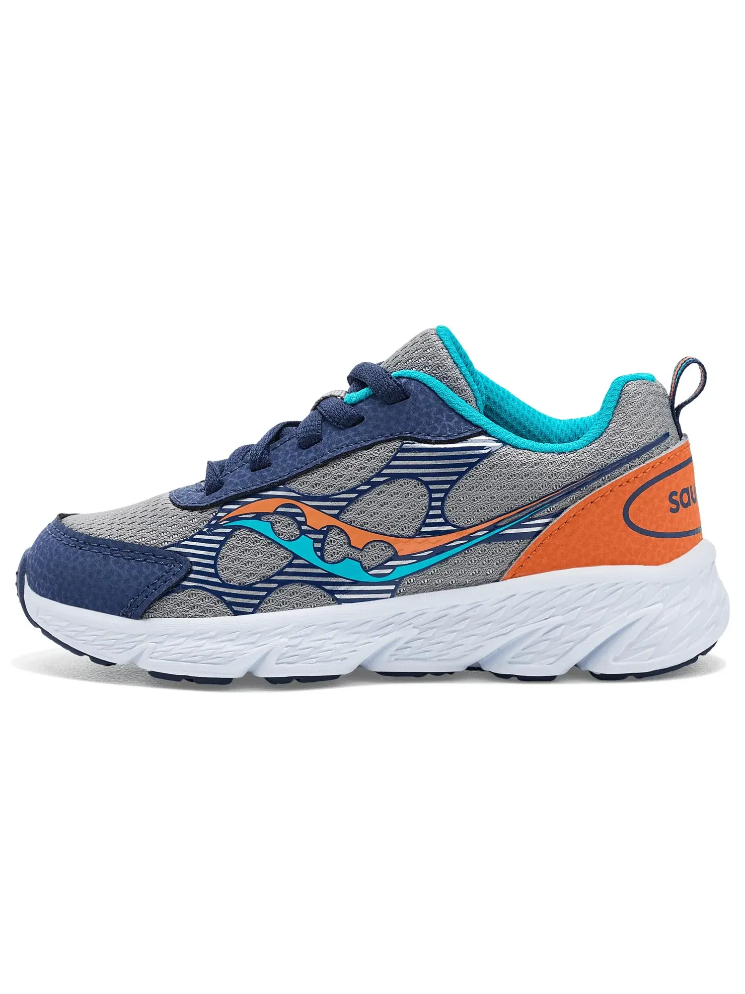 Кроссовки Wind XT (для маленьких и больших детей) Saucony Kids — изображение 4 из 4, серый/темно-синий