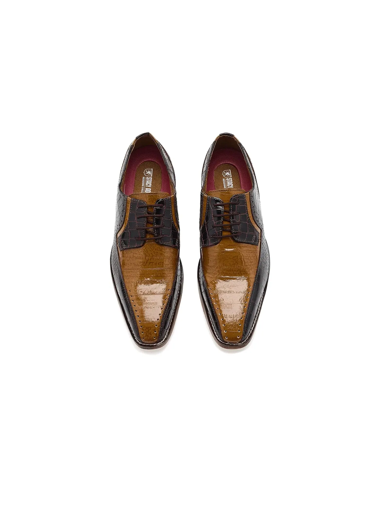 Оксфорды с носком «байк» Talamanco Bike Toe Oxford Stacy Adams — изображение 2 из 4, коричневый мульти
