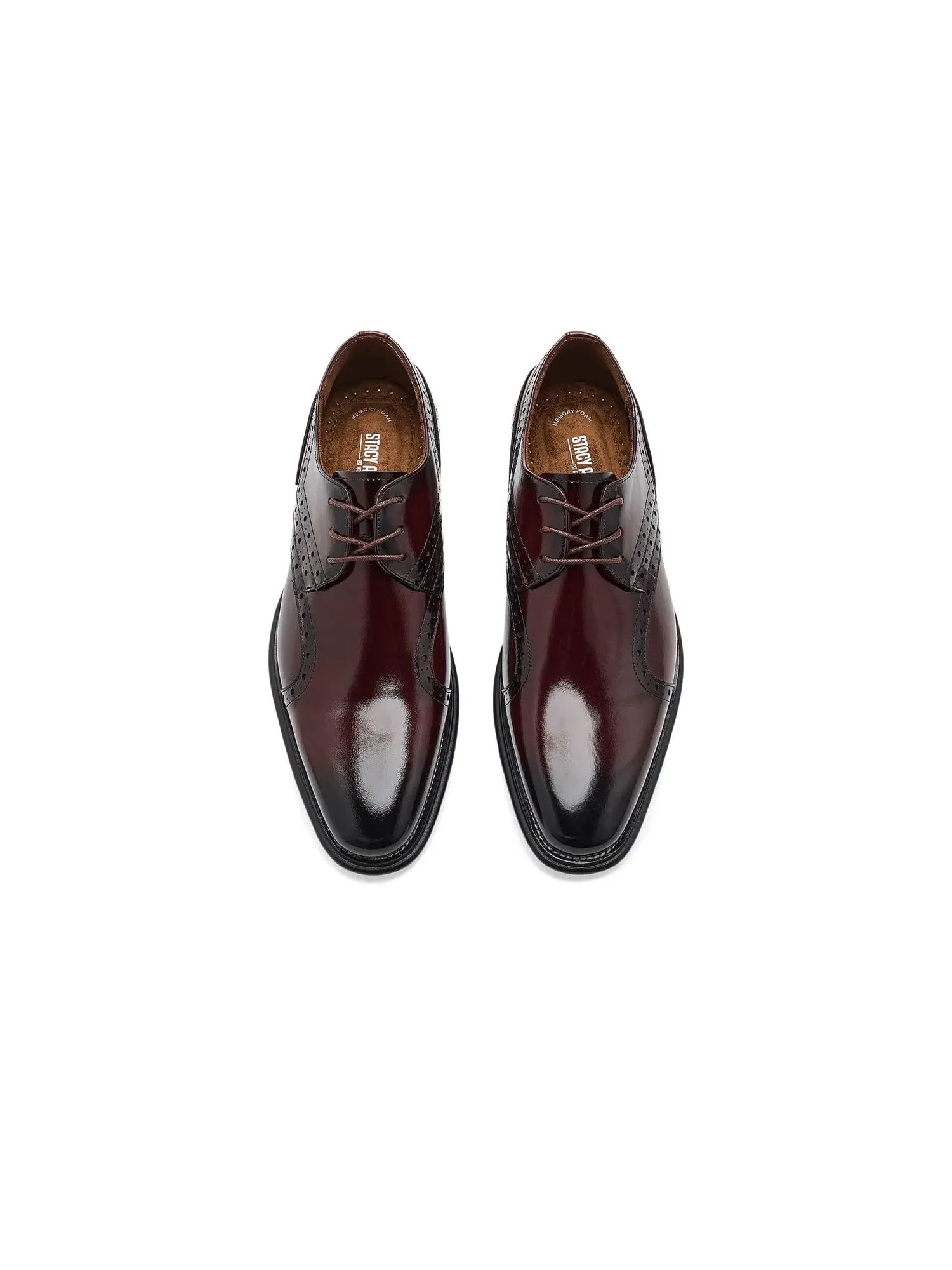 Оксфорды с гладким носком Alexander Plain Toe Oxford Stacy Adams — изображение 2 из 4, бордовый