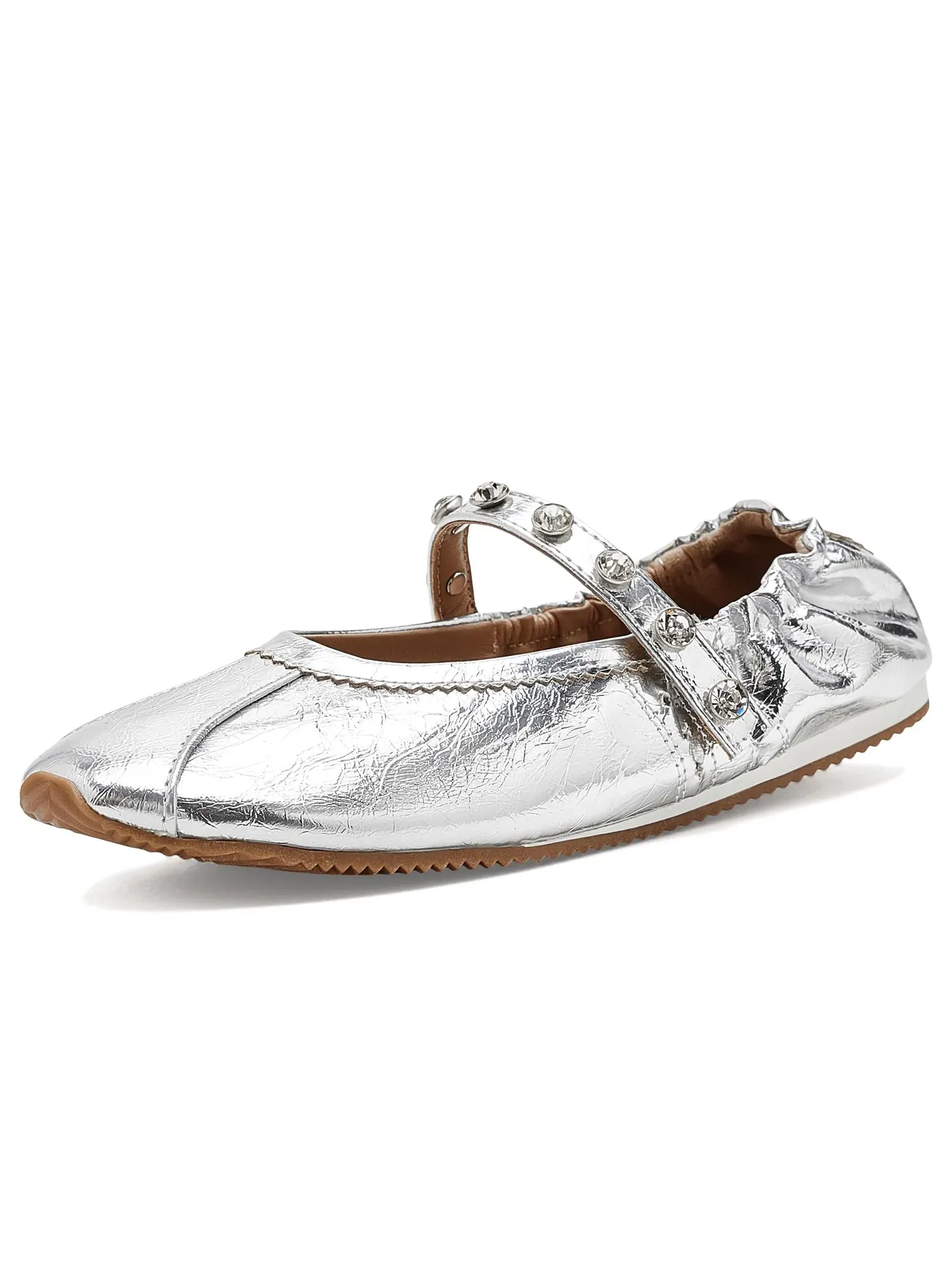Балетки Anaya (для маленьких и больших детей) Steve Madden Kids — изображение 1 из 4, серебряный