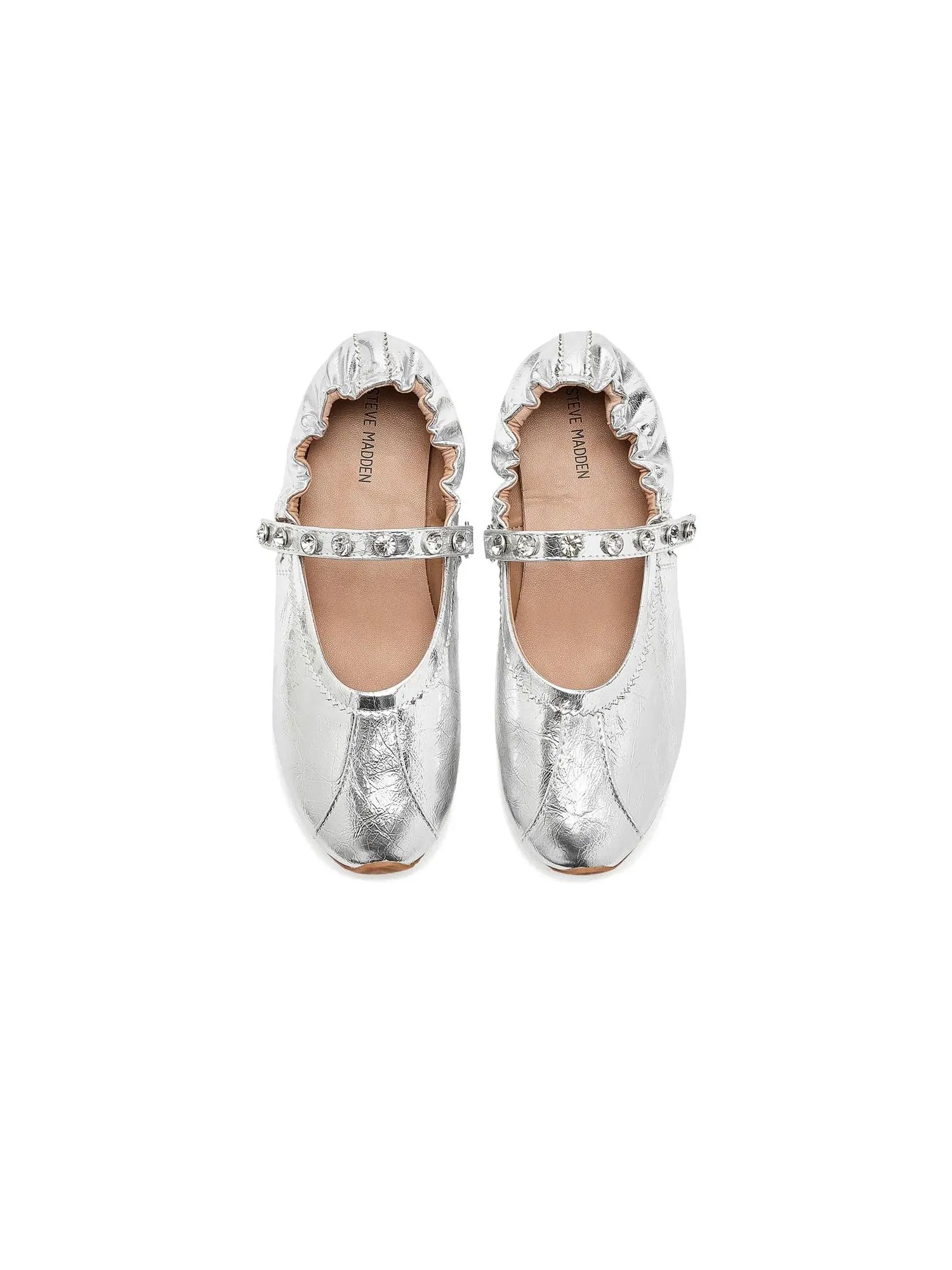 Балетки Anaya (для маленьких и больших детей) Steve Madden Kids — изображение 2 из 4, серебряный
