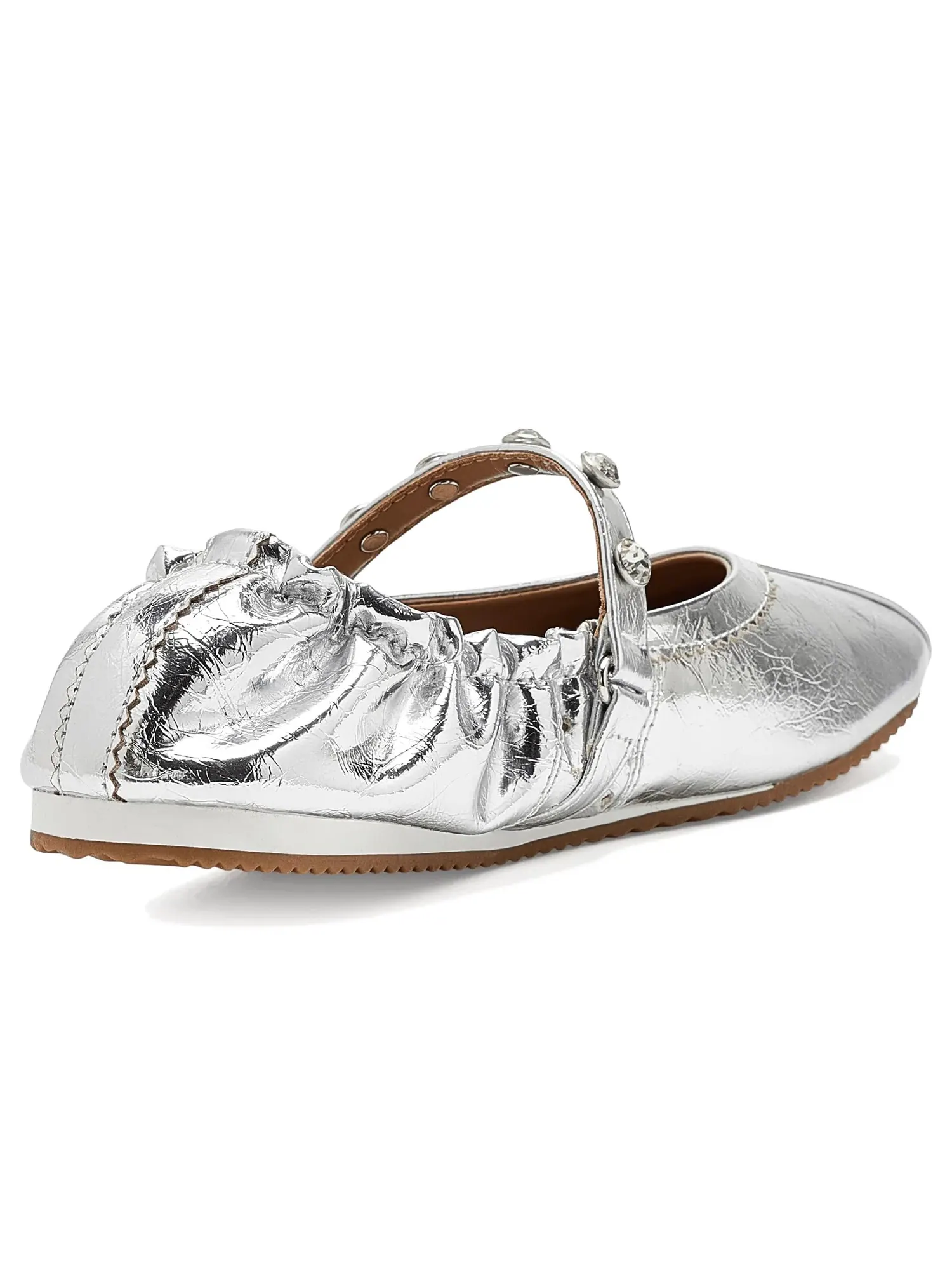 Балетки Anaya (для маленьких и больших детей) Steve Madden Kids — изображение 3 из 4, серебряный