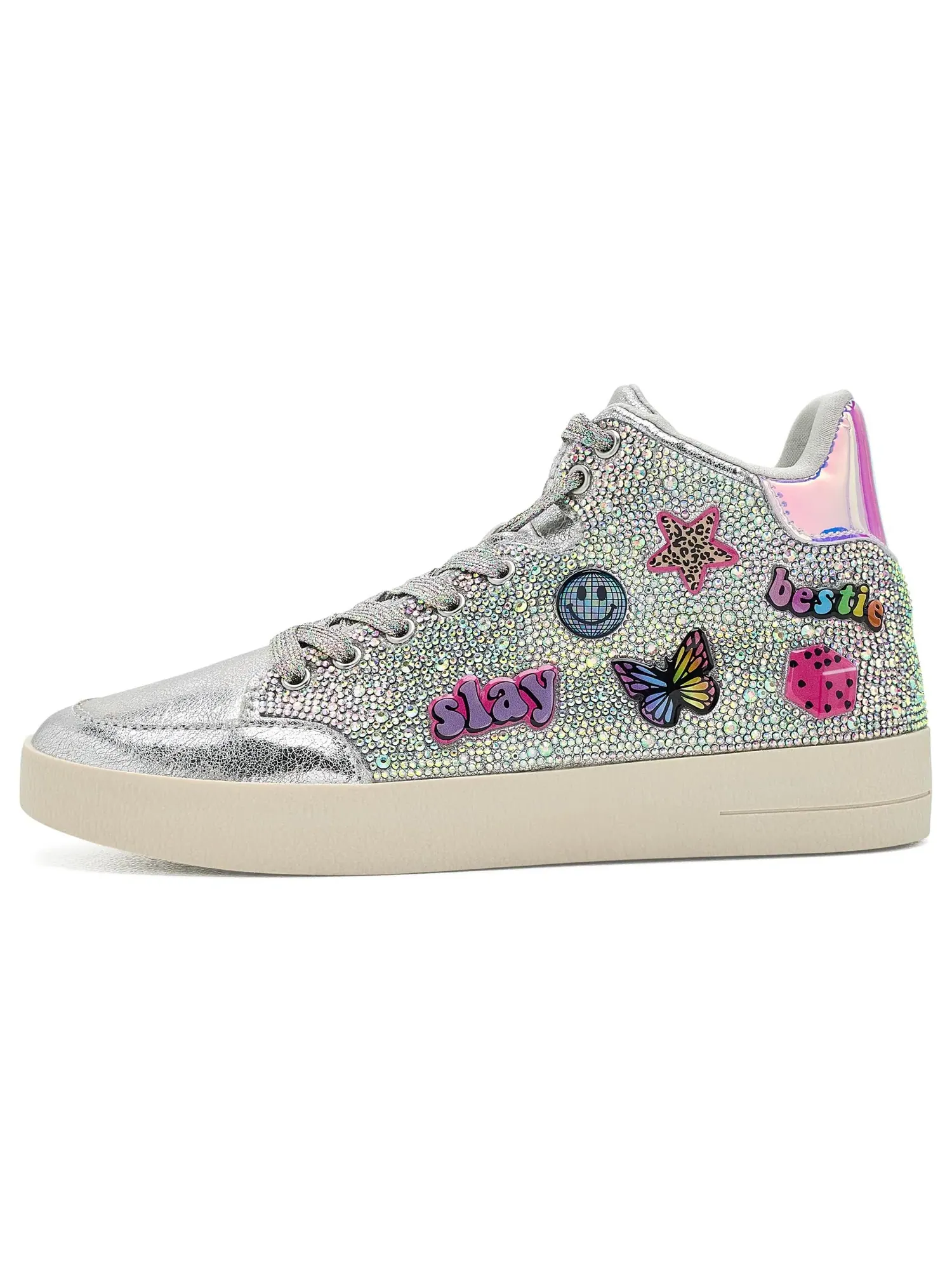 Кроссовки Delight (для маленьких и больших детей) Steve Madden Kids — изображение 4 из 4, серебряный