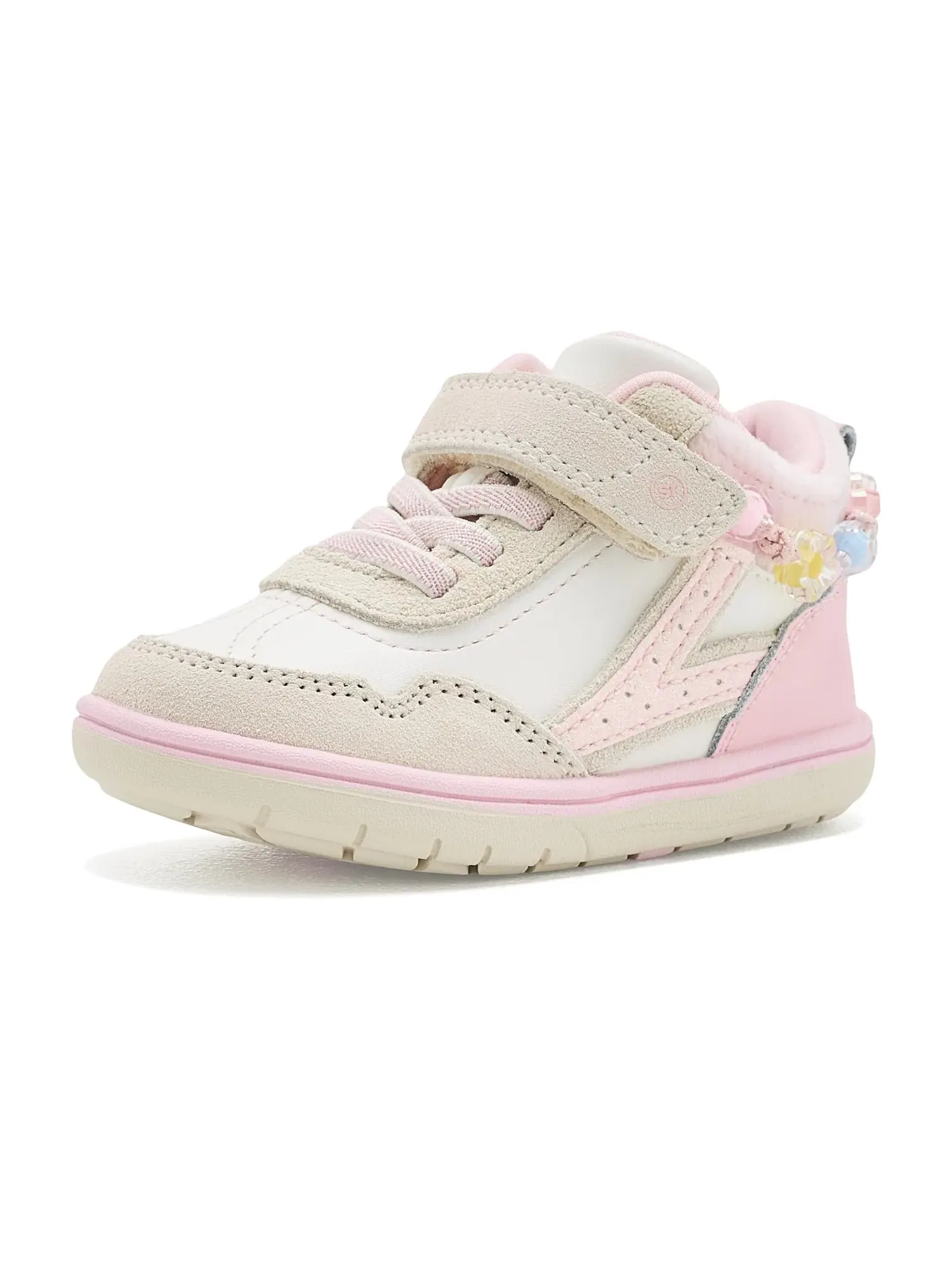 Кроссовки SRT London Mid (для малышей и маленьких детей) Stride Rite — изображение 1 из 4, белый/розовый