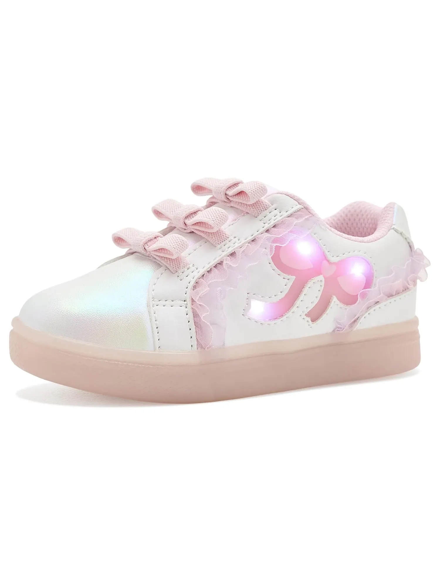 Кроссовки SR Lighted Bow (для малышей и маленьких детей) Stride Rite — изображение 1 из 4, белый/розовый