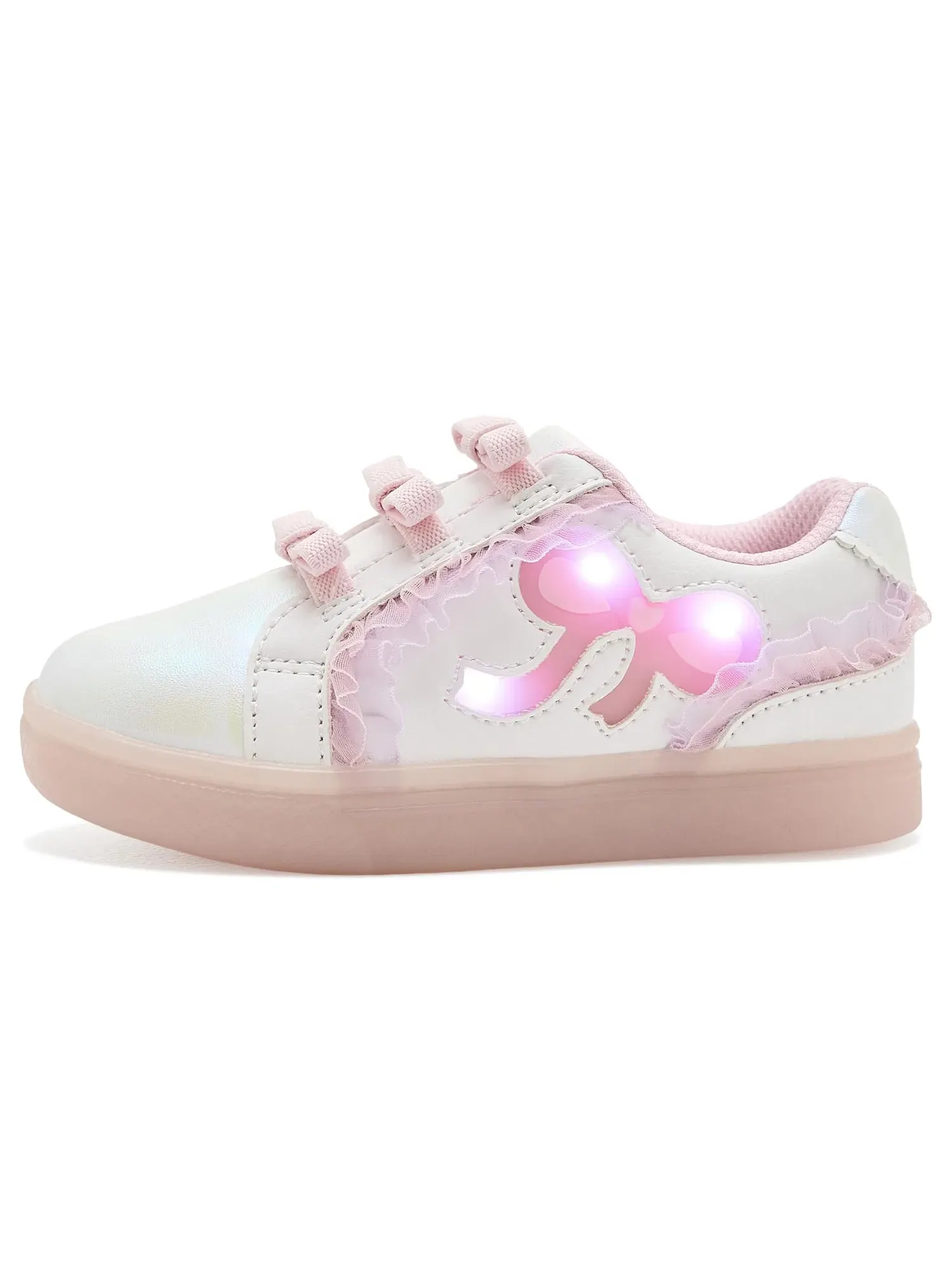 Кроссовки SR Lighted Bow (для малышей и маленьких детей) Stride Rite — изображение 4 из 4, белый/розовый