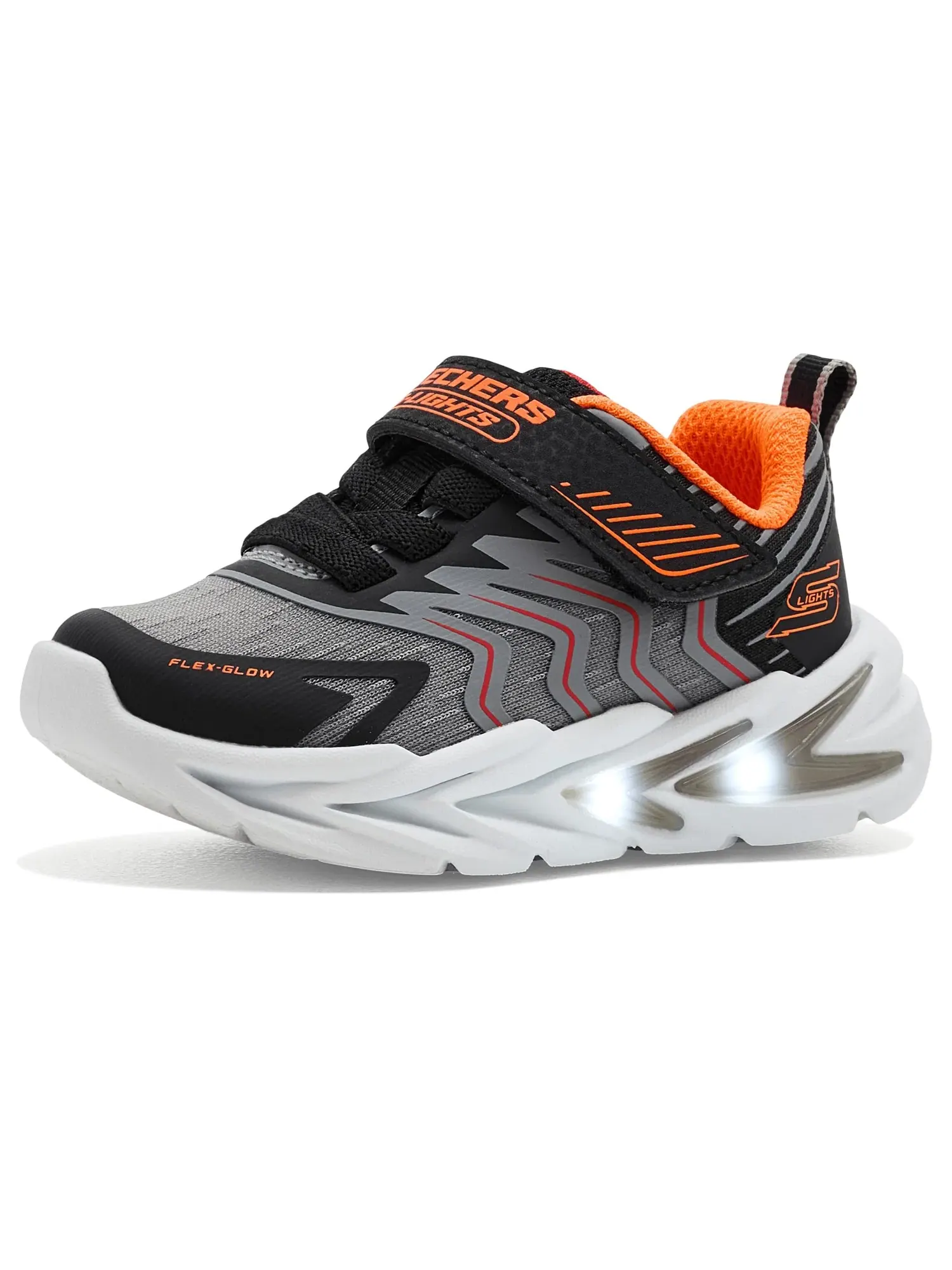 Кроссовки Flex-Glow Ultra 400141N (для малышей) Skechers Kids — изображение 1 из 4, черный/темно-серый