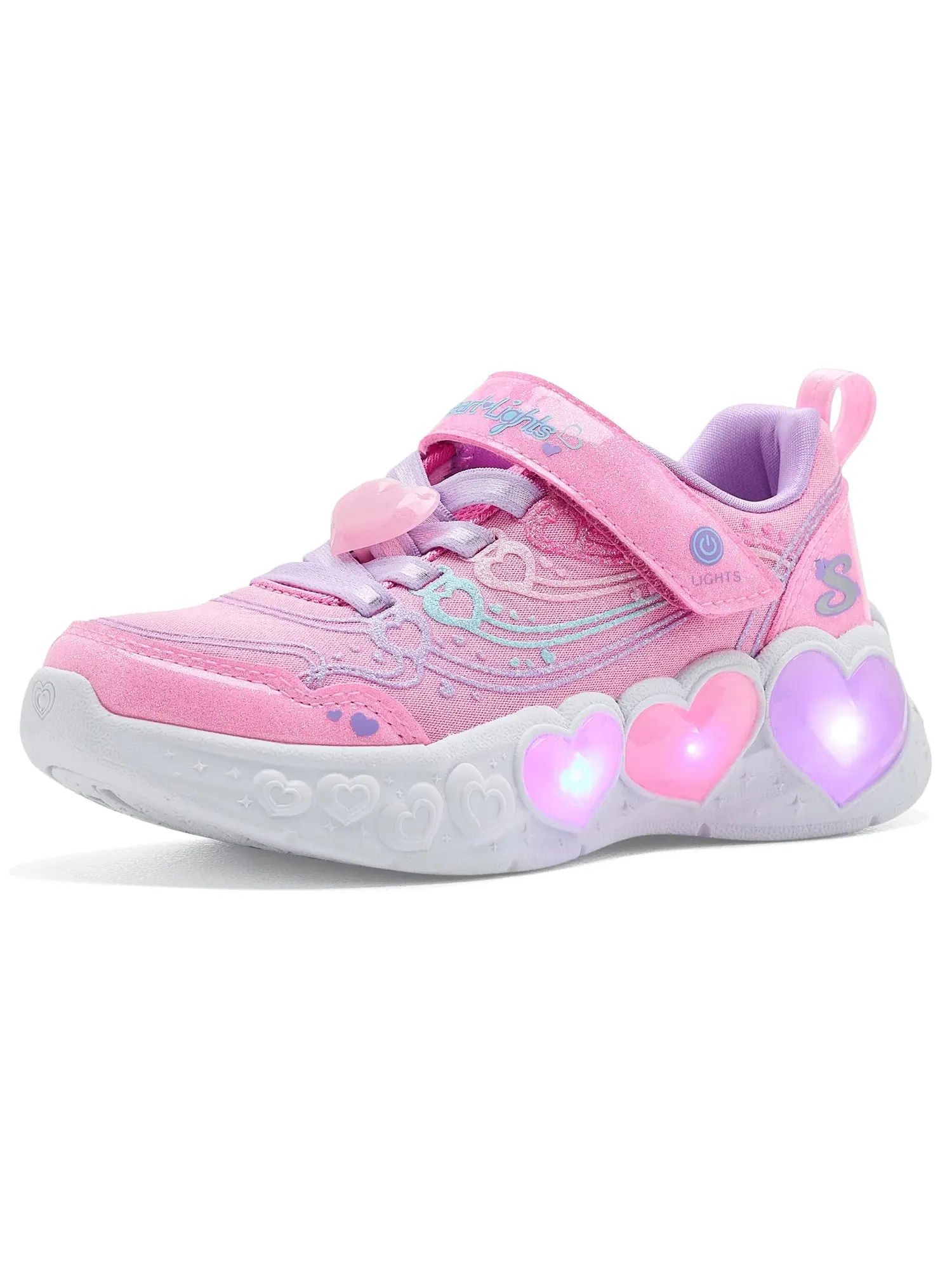 Кроссовки Enchanted Heart Lights 303266L (для маленьких и больших детей) Skechers Kids — изображение 1 из 4, розовый/мульти