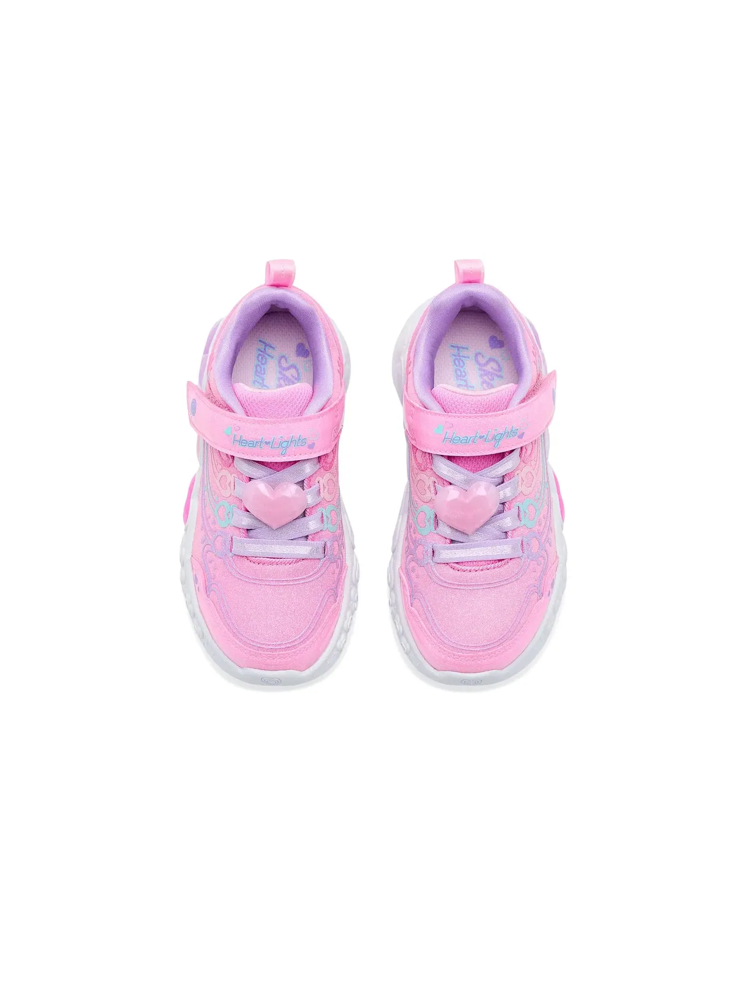 Кроссовки Enchanted Heart Lights 303266L (для маленьких и больших детей) Skechers Kids — изображение 2 из 4, розовый/мульти