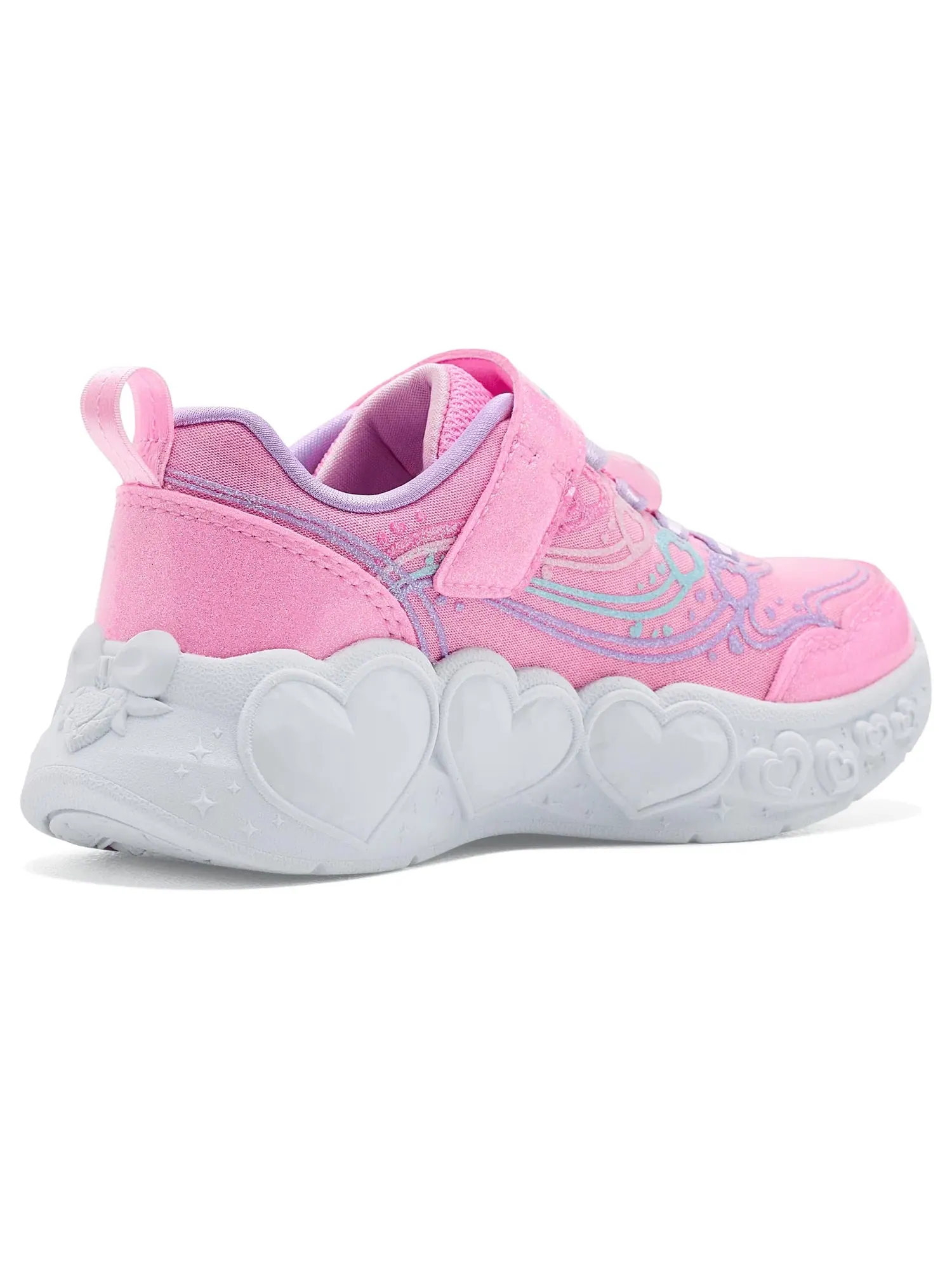 Кроссовки Enchanted Heart Lights 303266L (для маленьких и больших детей) Skechers Kids — изображение 3 из 4, розовый/мульти