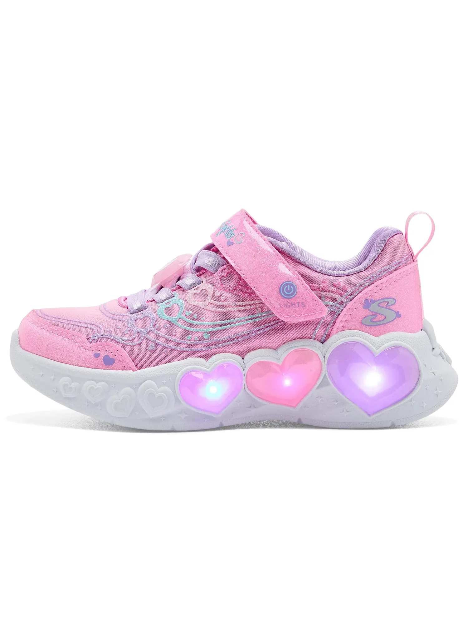 Кроссовки Enchanted Heart Lights 303266L (для маленьких и больших детей) Skechers Kids — изображение 4 из 4, розовый/мульти