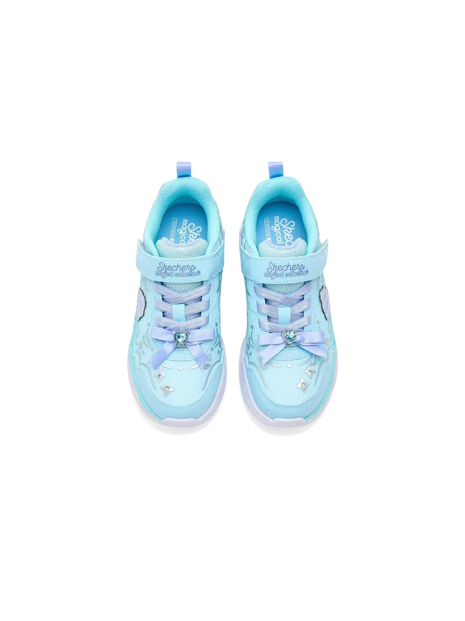 Кроссовки Lights-Princess Steps 303732L (для маленьких и больших детей) Skechers Kids — изображение 2 из 4, светлый синий