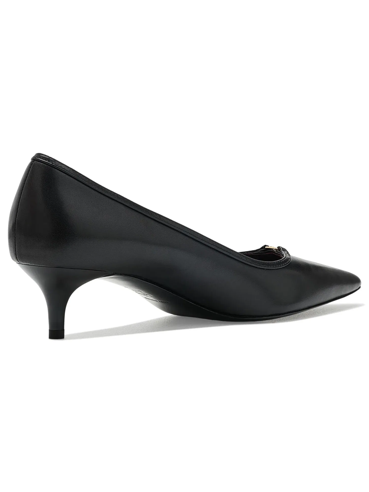 Туфли на низком каблуке Double T Buckle Kitten Heel Pumps 45mm Tory Burch — изображение 3 из 4, черный/черный