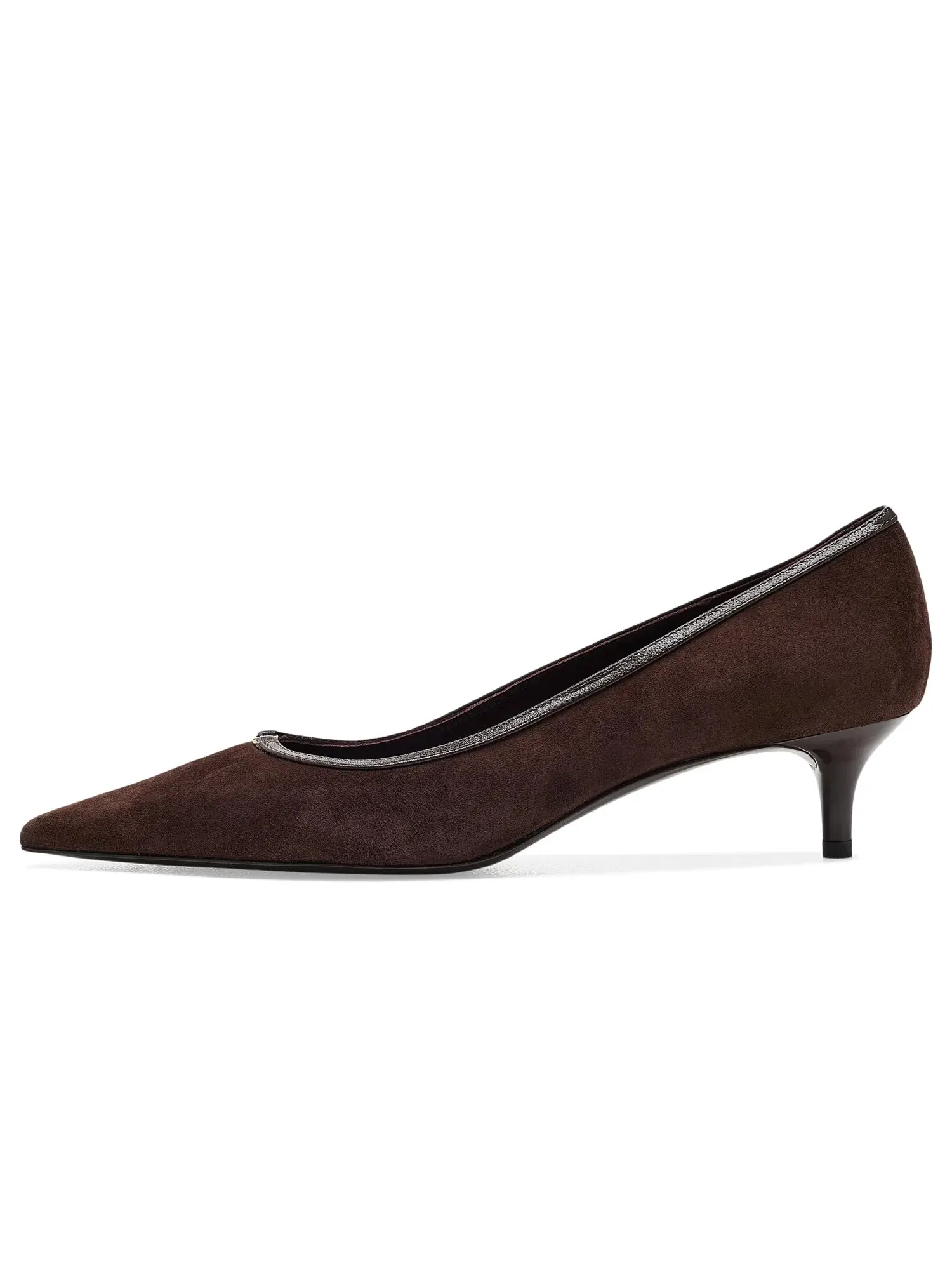 Туфли на низком каблуке Double T Buckle Kitten Heel Pumps 45mm Tory Burch — изображение 4 из 4, коричневый